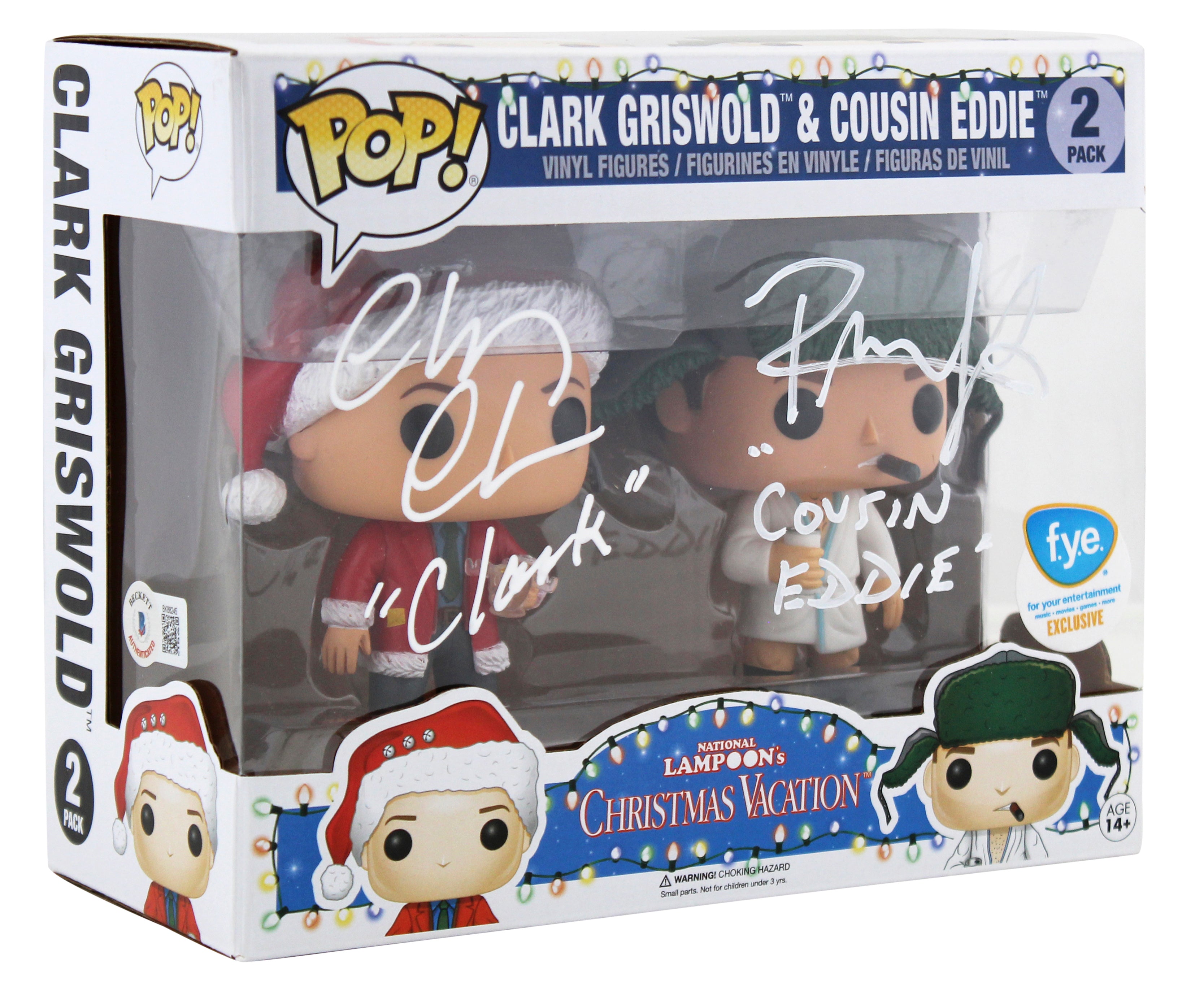 Chevy Chase & Randy Quaid "2x Insc" Signed Funko Pop Vinyl Figure BAS #BK88245