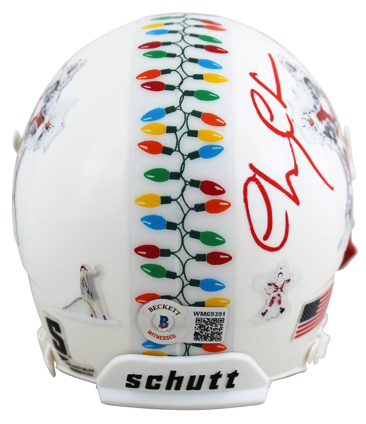 Chevy Chase Christmas Vacation "F*** Me" Signed Schutt Mini Helmet BAS #WM69391