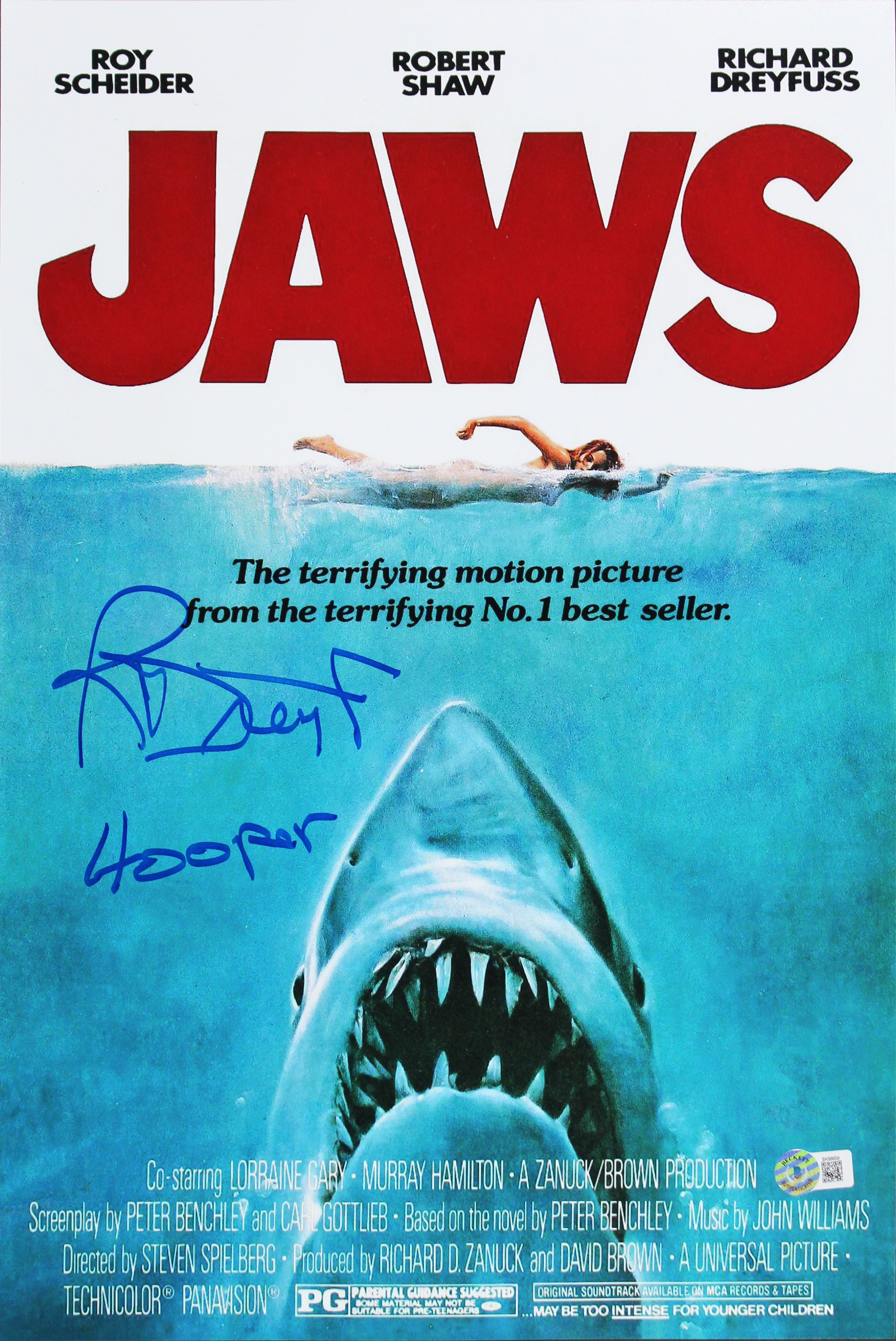 Richard Dryfuss Jaws Hooper Authentic Signed 12x18 Photo BAS #BK88659