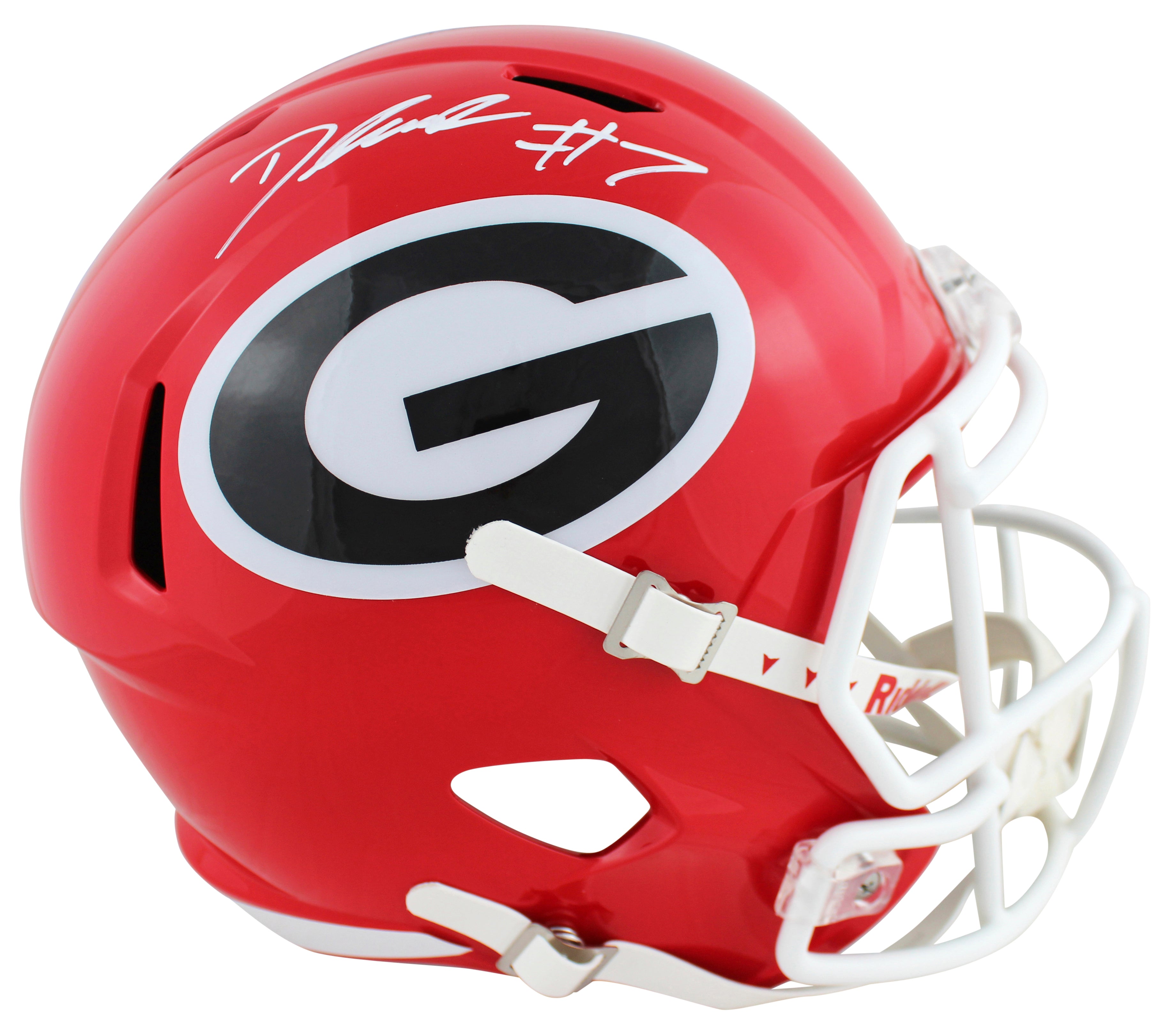 Georgia D'Andre Swift Signed Full Size Speed Rep Helmet w/ White Sig Fanatics