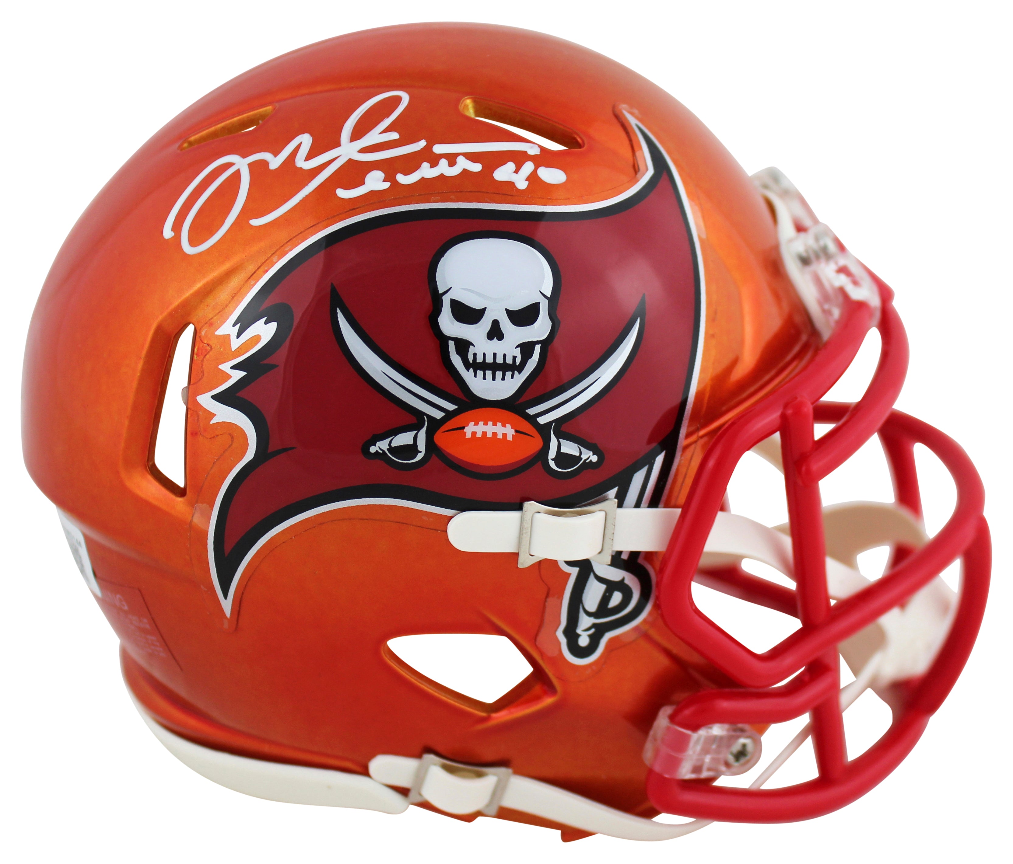 Buccaneers Mike Alstott Authentic Signed Flash Speed Mini Helmet W/ Case BAS Wit
