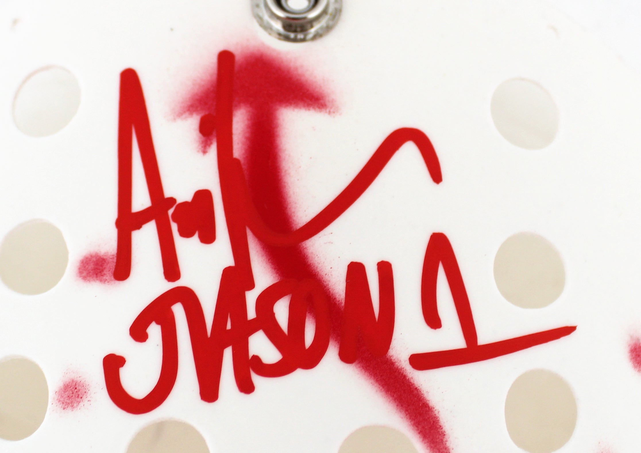 Ari Lehman Friday The 13th "Jason 1" Signed White Jason Mask BAS Wit #1W482885