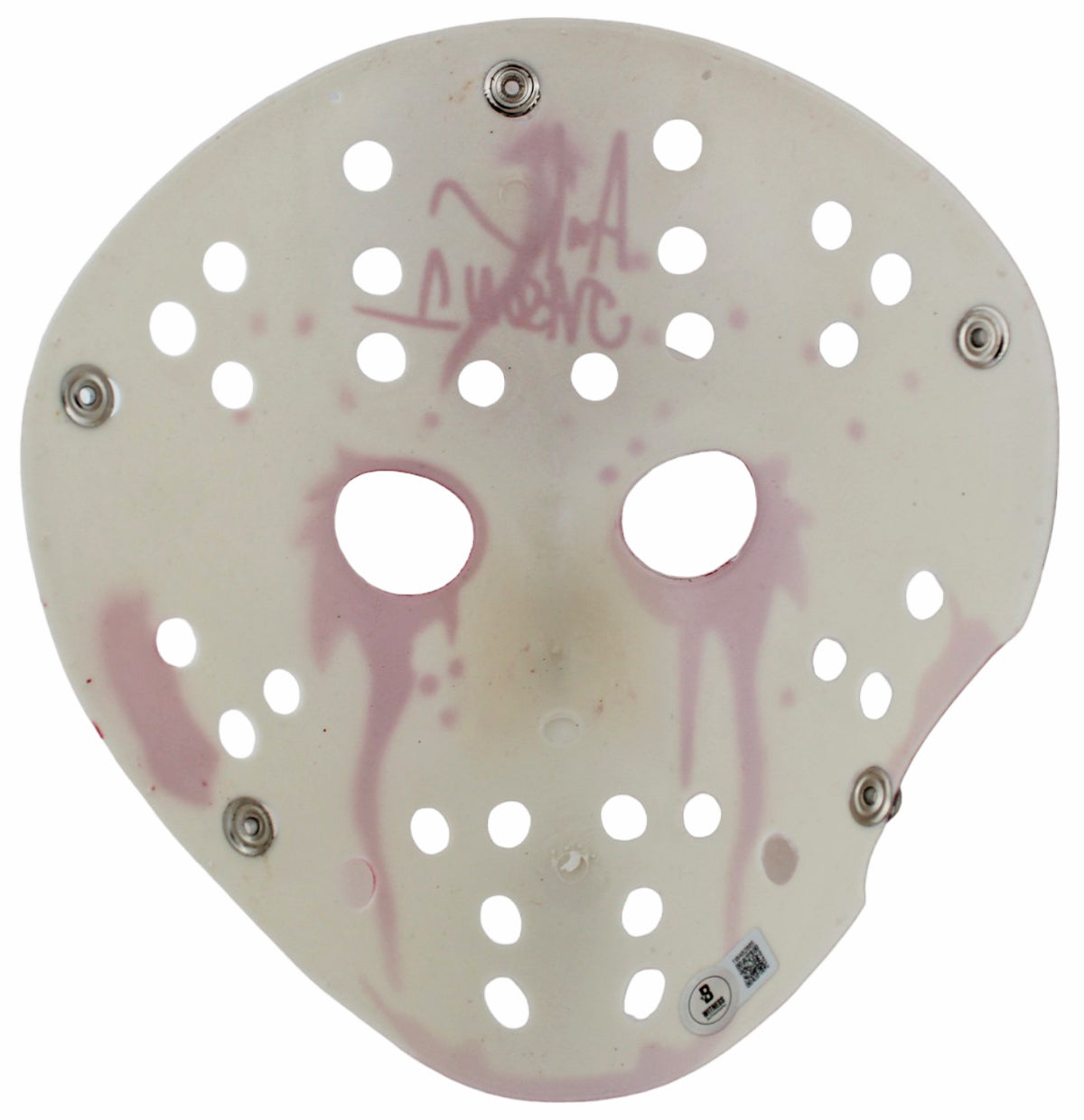 Ari Lehman Friday The 13th "Jason 1" Signed White Jason Mask BAS Wit #1W482885