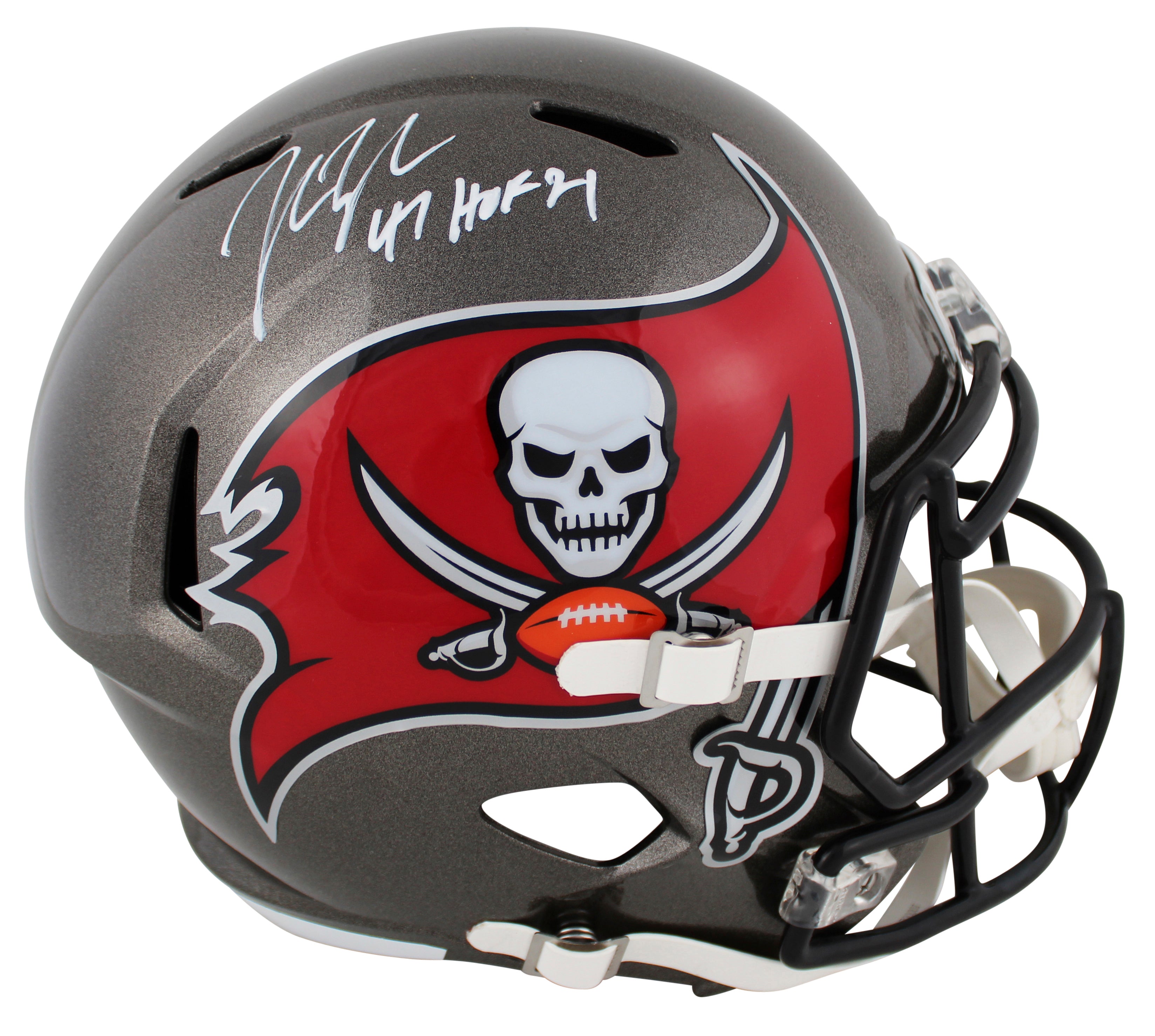 Buccaneers John Lynch "HOF '21 Signed Full Size Speed Rep Helmet Autographed BAS