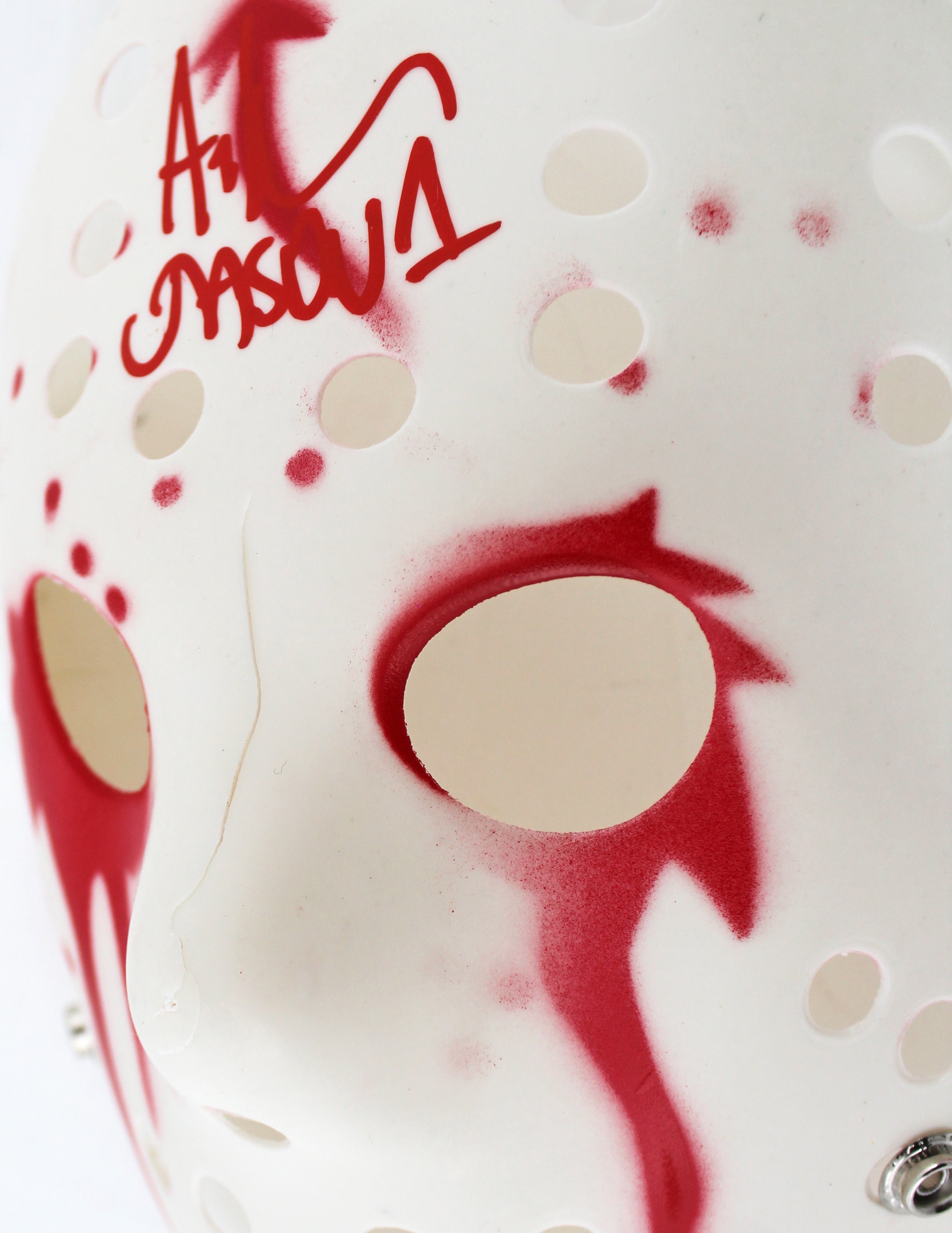 Ari Lehman Friday The 13th "Jason 1" Signed White Jason Mask BAS Wit #1W482965