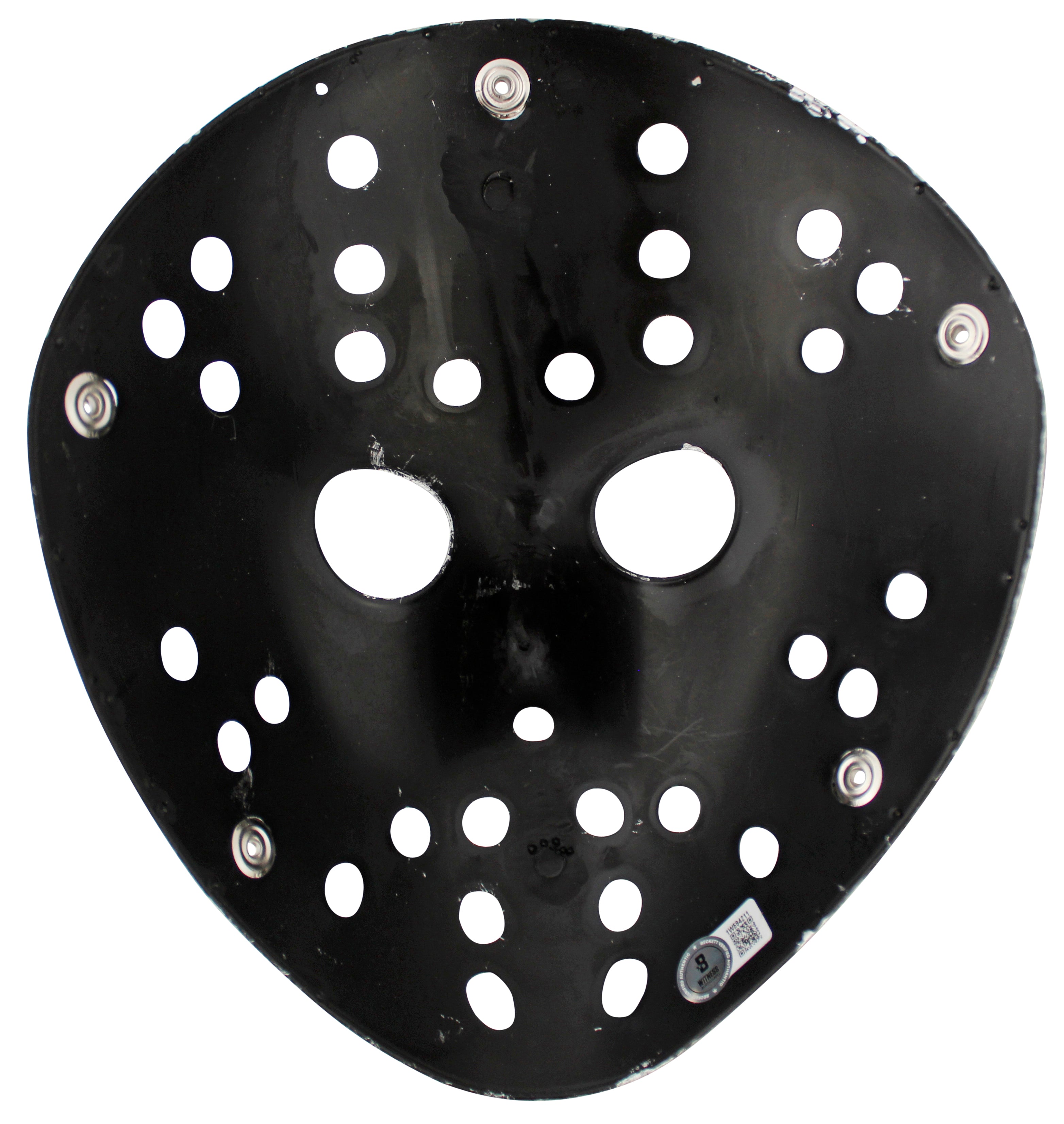 Ari Lehman Friday The 13th "Jason 1" Signed Silver Mask w/ Yellow Sig BAS Wit