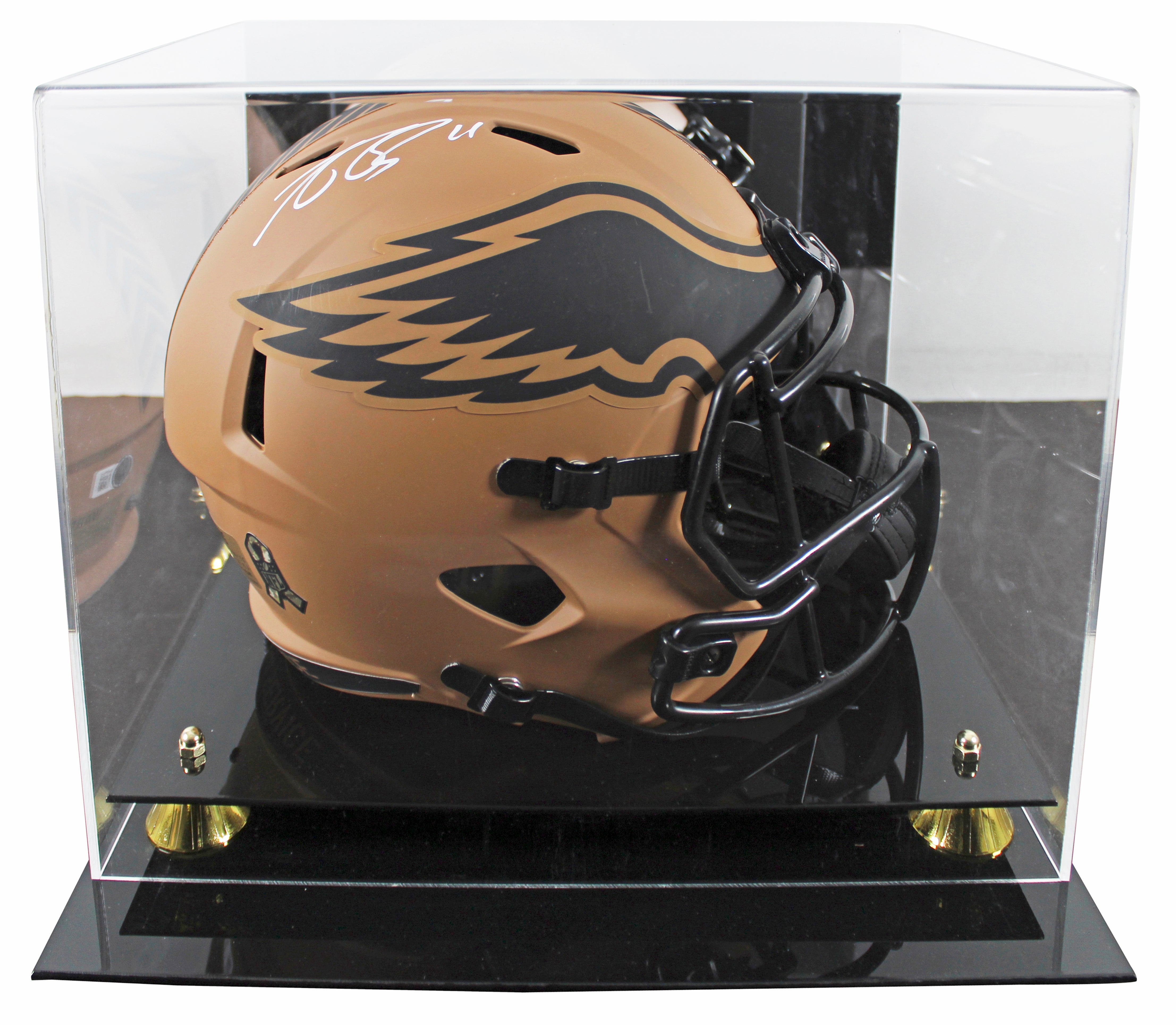 Eagles A.J. Brown Signed STS II Full Size Speed Proline Helmet W/ Case BAS Wit