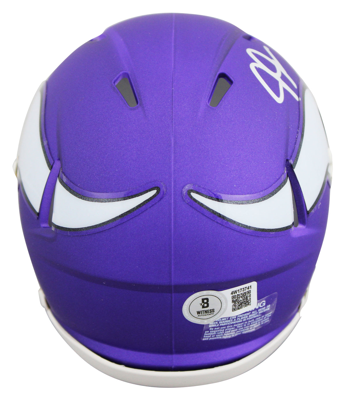 Vikings Justin Jefferson Authentic Signed Purple Speed Mini Helmet BAS Witnessed