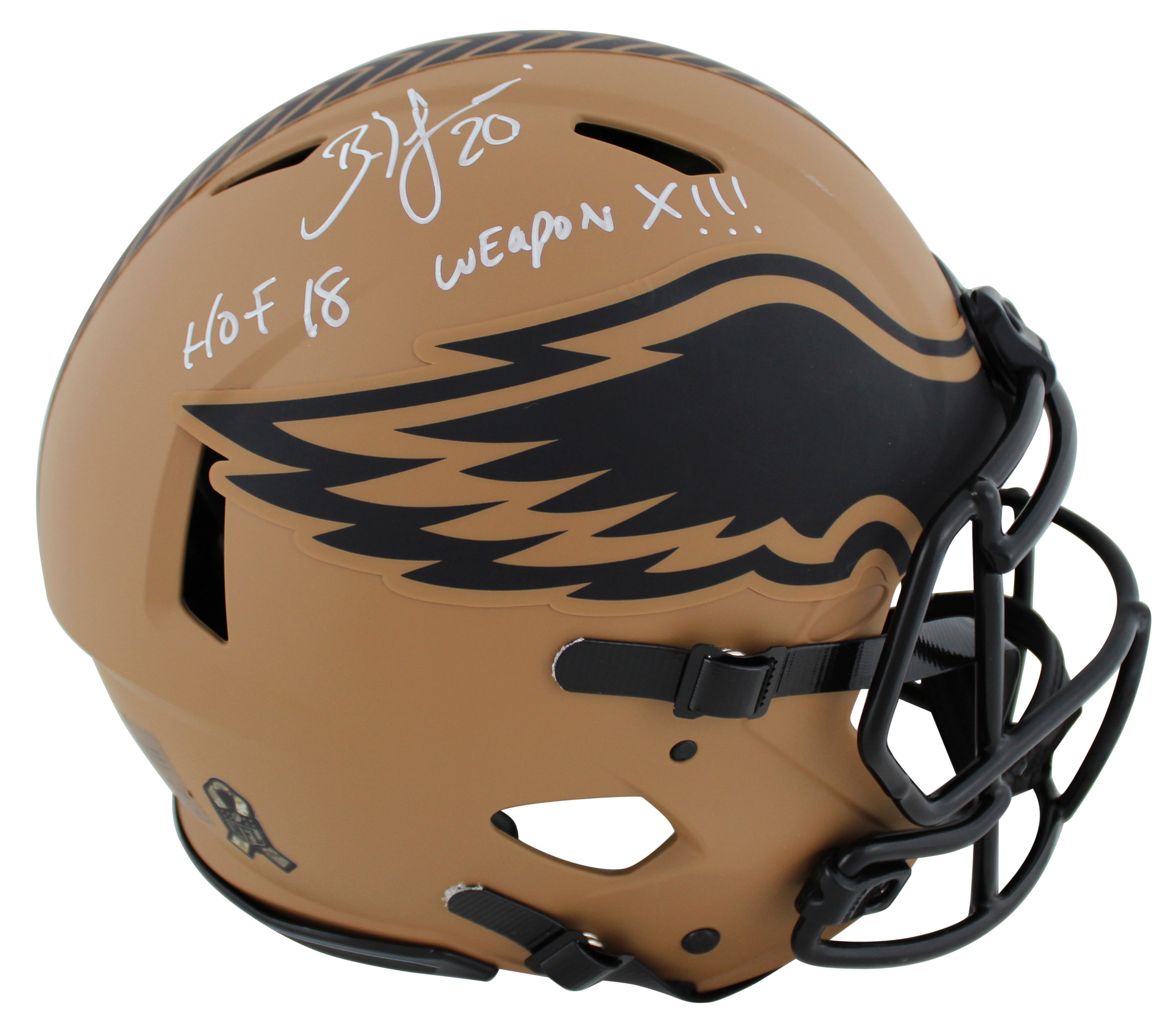 Eagles Brian Dawkins "2x Insc" Signed STS II F/S Speed Proline Helmet BAS Wit