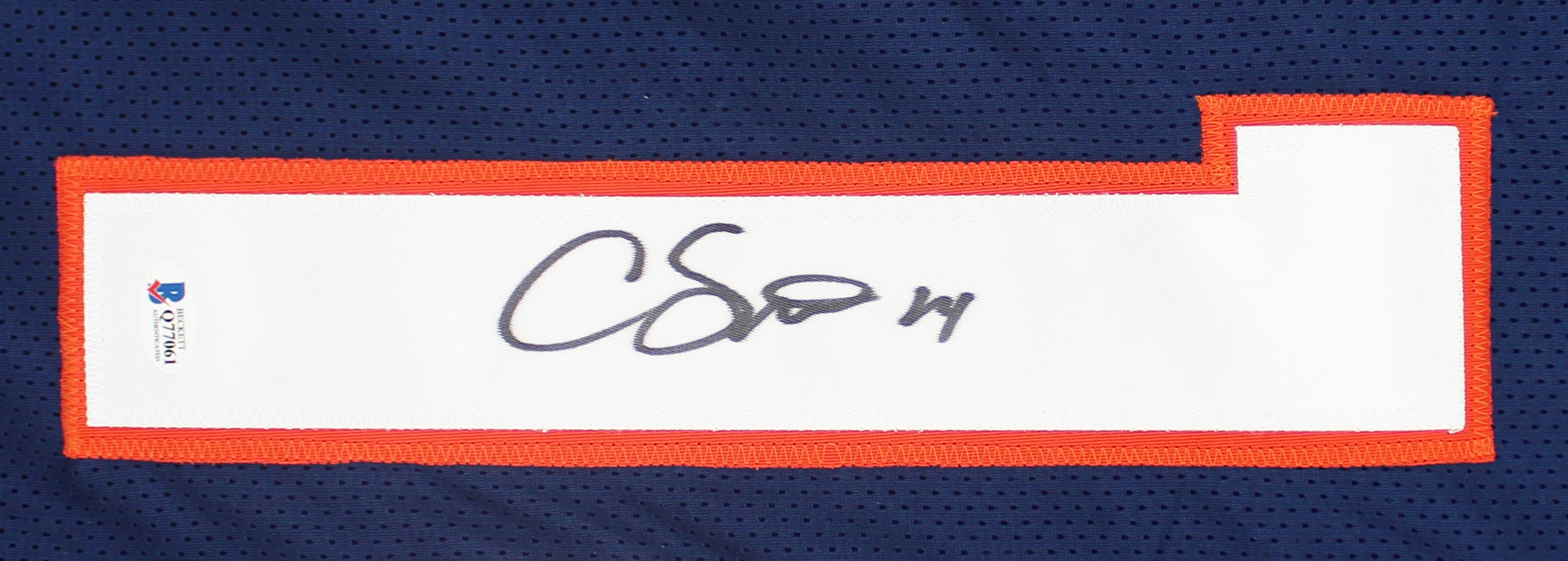 Courtland Sutton Authentic Signed Navy Pro Style Jersey Autographed BAS
