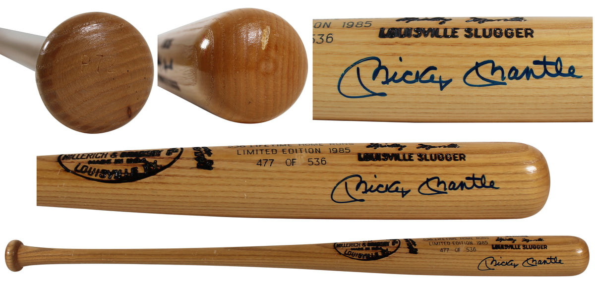 Yankees Mickey Mantle Signed Louisville Slugger Bat LE #477/536 JSA #YY47860