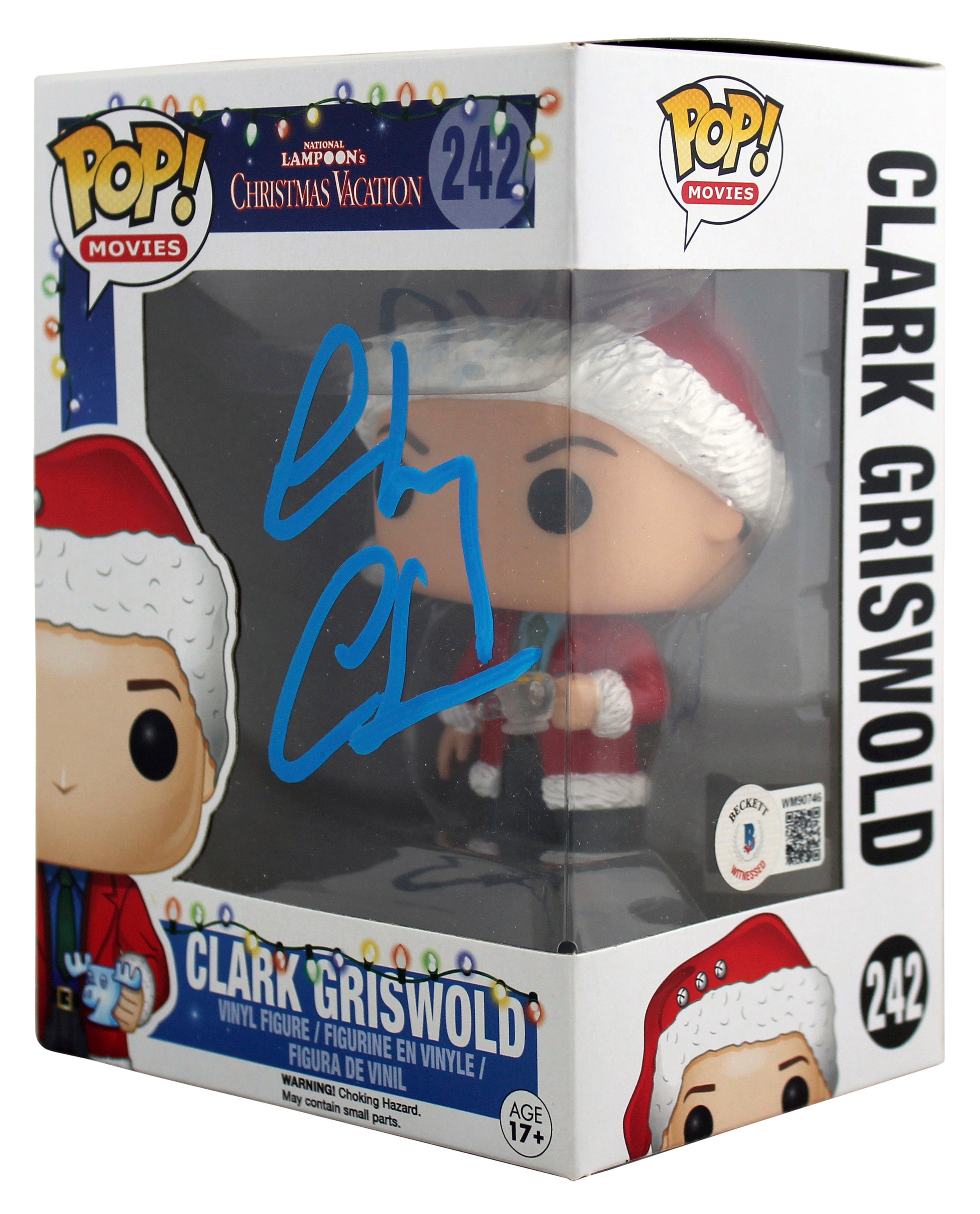 Chevy Chase Christmas Vacation Signed Funko Pop Figure w/ Blue Sig BAS Witnessed