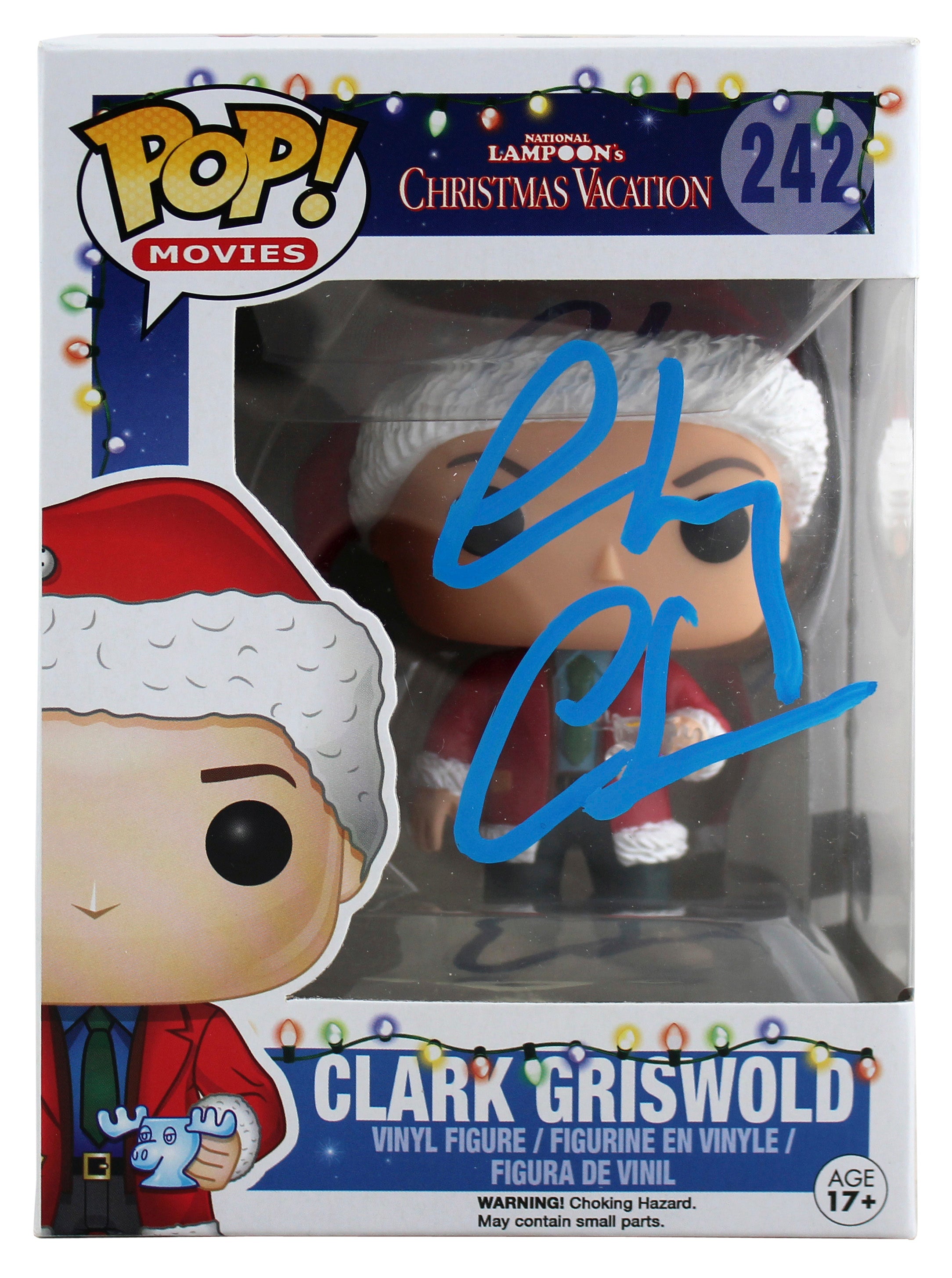 Chevy Chase Christmas Vacation Signed Funko Pop Figure w/ Blue Sig BAS Witnessed