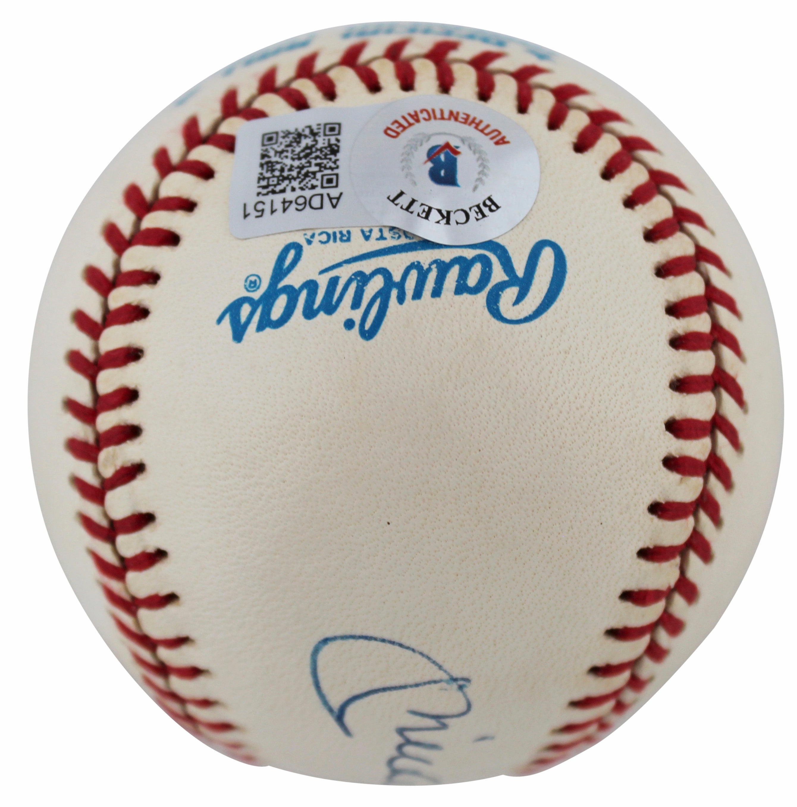 Yankees Mickey Mantle Authentic Signed Bobby Brown Oal Baseball BAS #AD64151