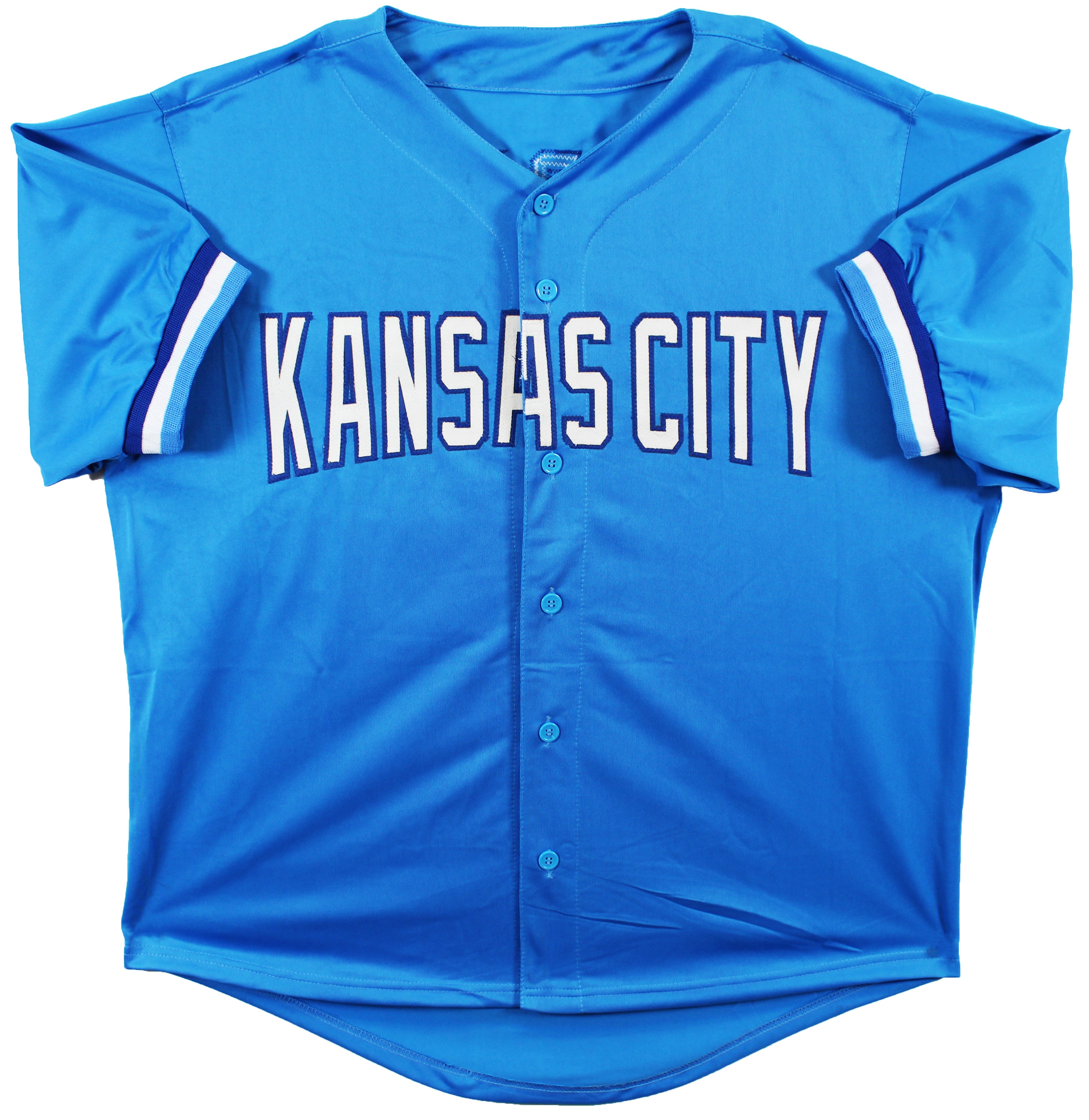 Salvador Perez Authentic Signed Light Blue Pro Style Jersey BAS Witnessed