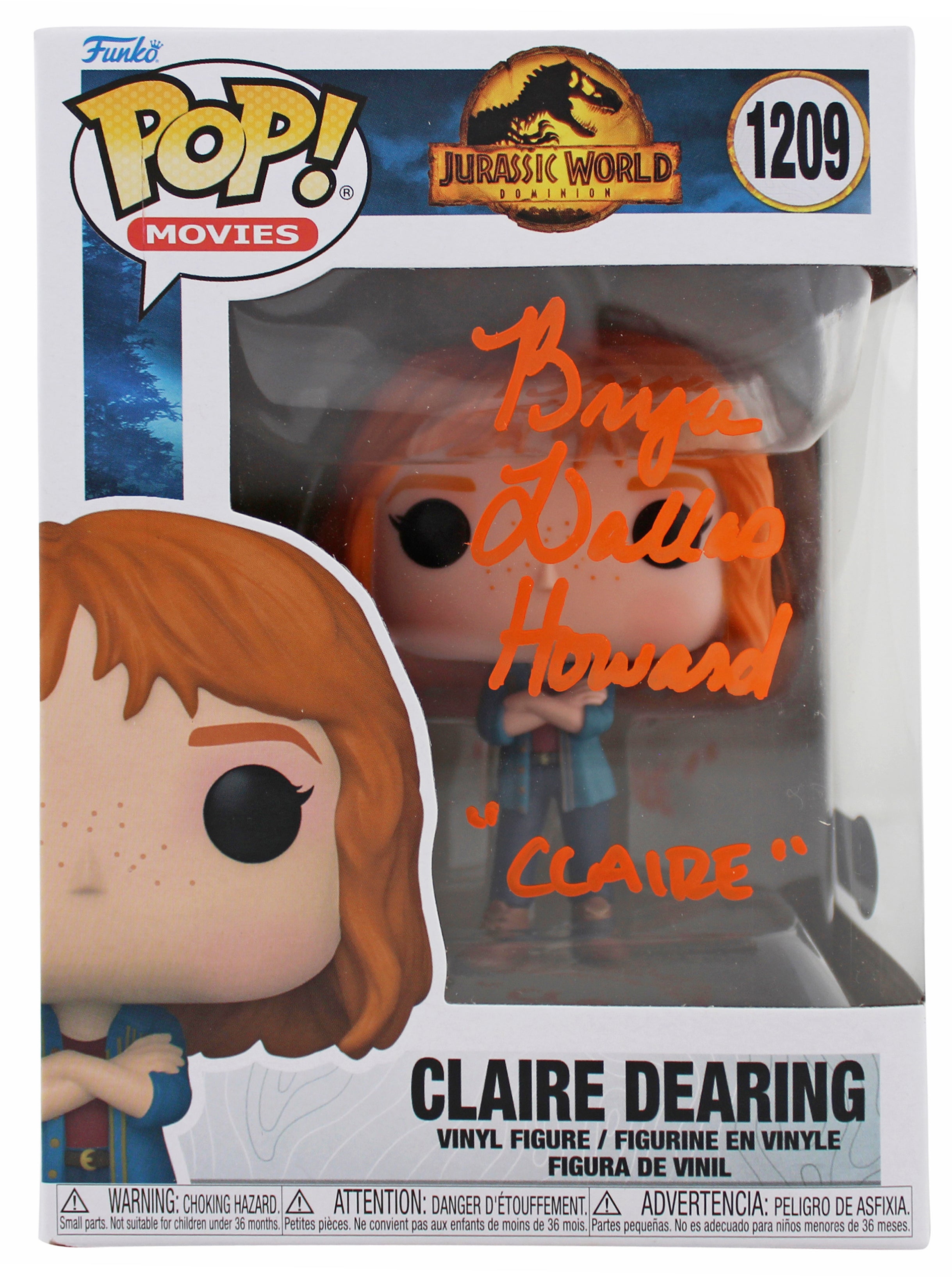 Bryce Dallas Howard "Claire" Jurassic World Signed Funko Pop Vinyl Figure BAS 1