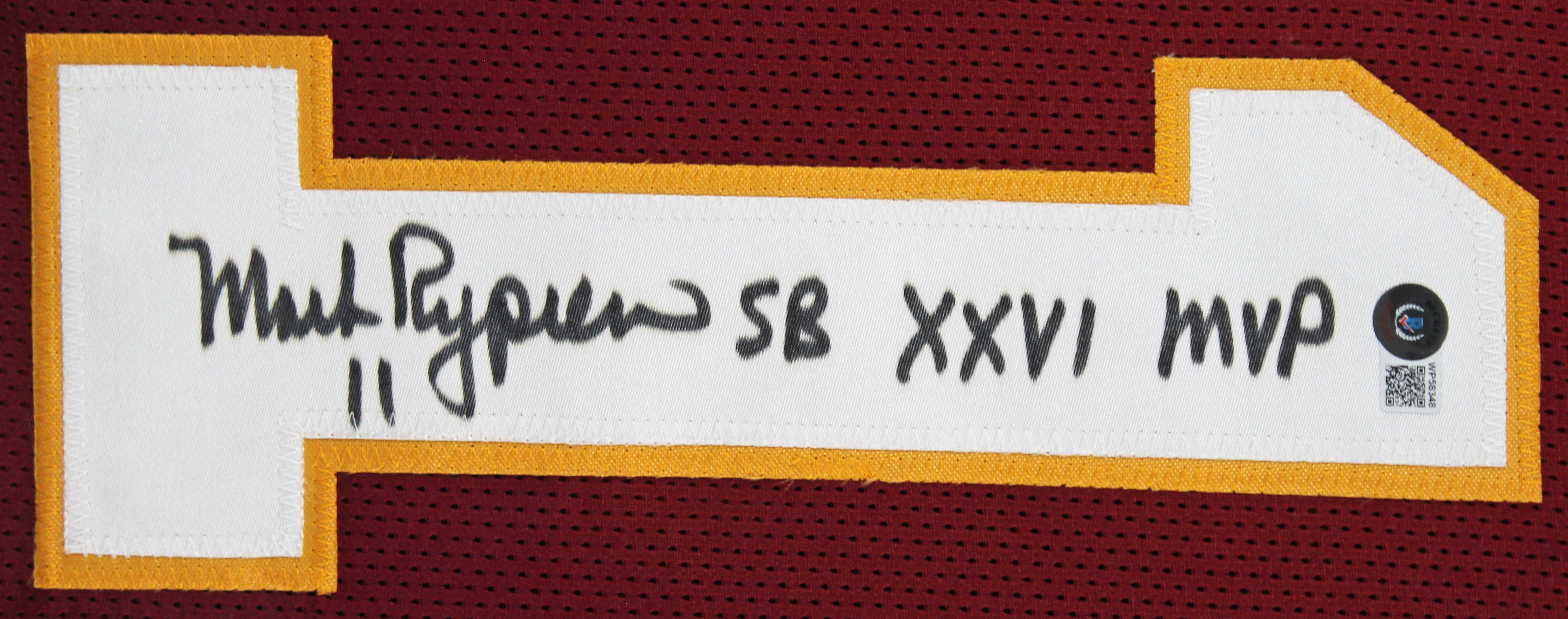 Mark Rypien "SB XXVI MVP" Signed Maroon Pro Style Framed Jersey BAS Witnessed