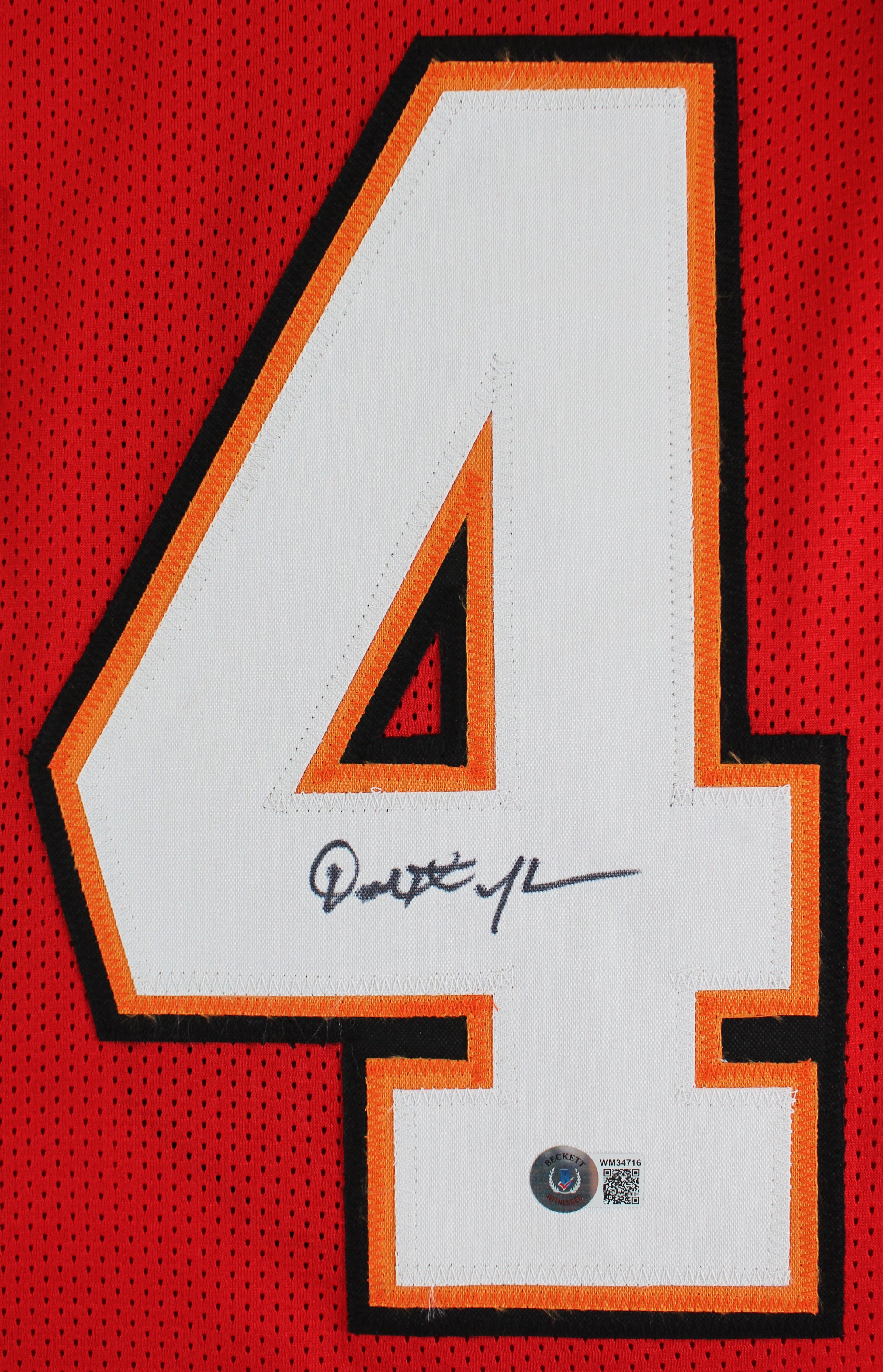 Dexter Jackson Authentic Signed Red Pro Style Jersey Autographed BAS Witnessed