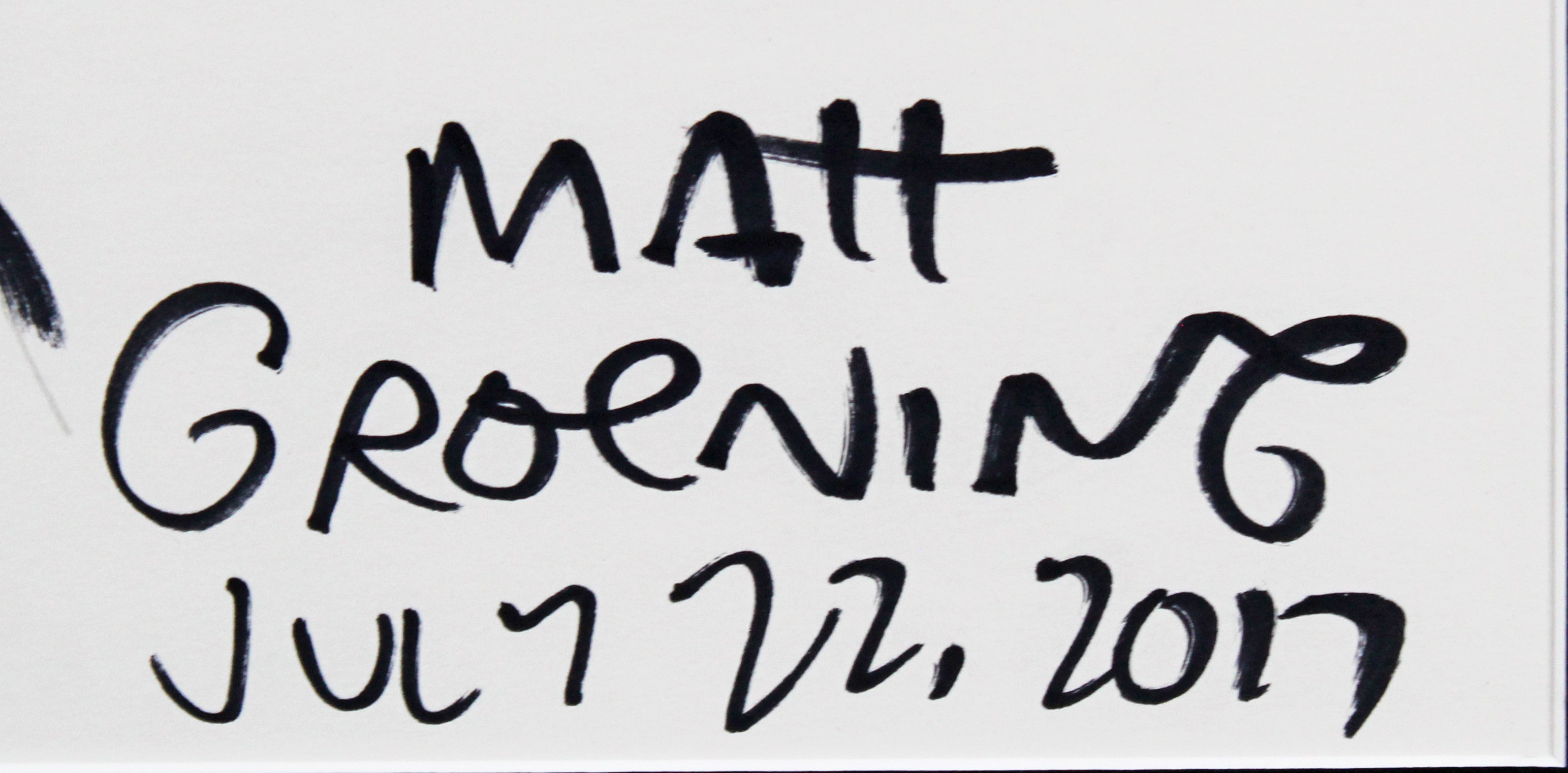 Matt Groening The Simpsons Signed & Framed 18x22 Marge Simpson Sketch BAS LOA