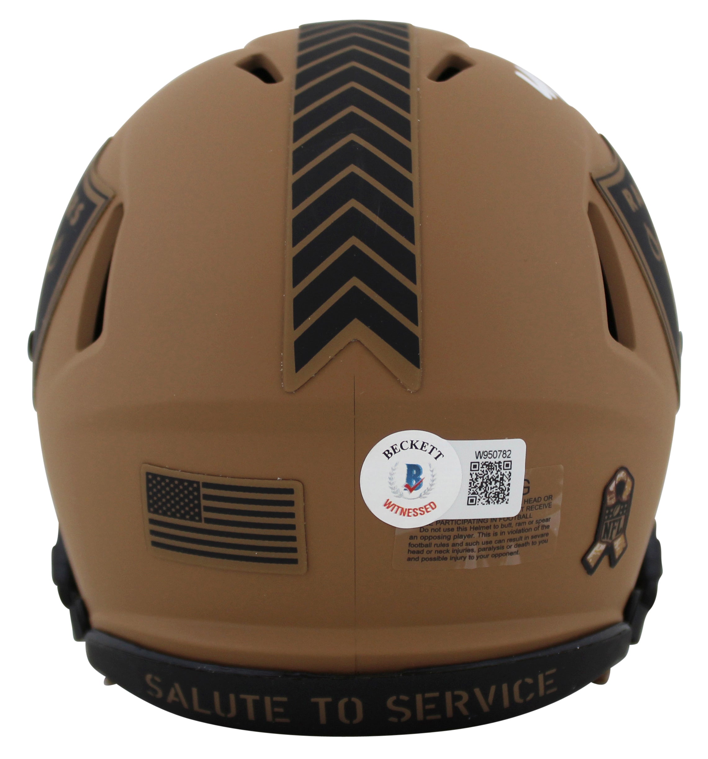 Raiders Michael Mayer Signed Salute To Service II Speed Mini Helmet BAS Witness