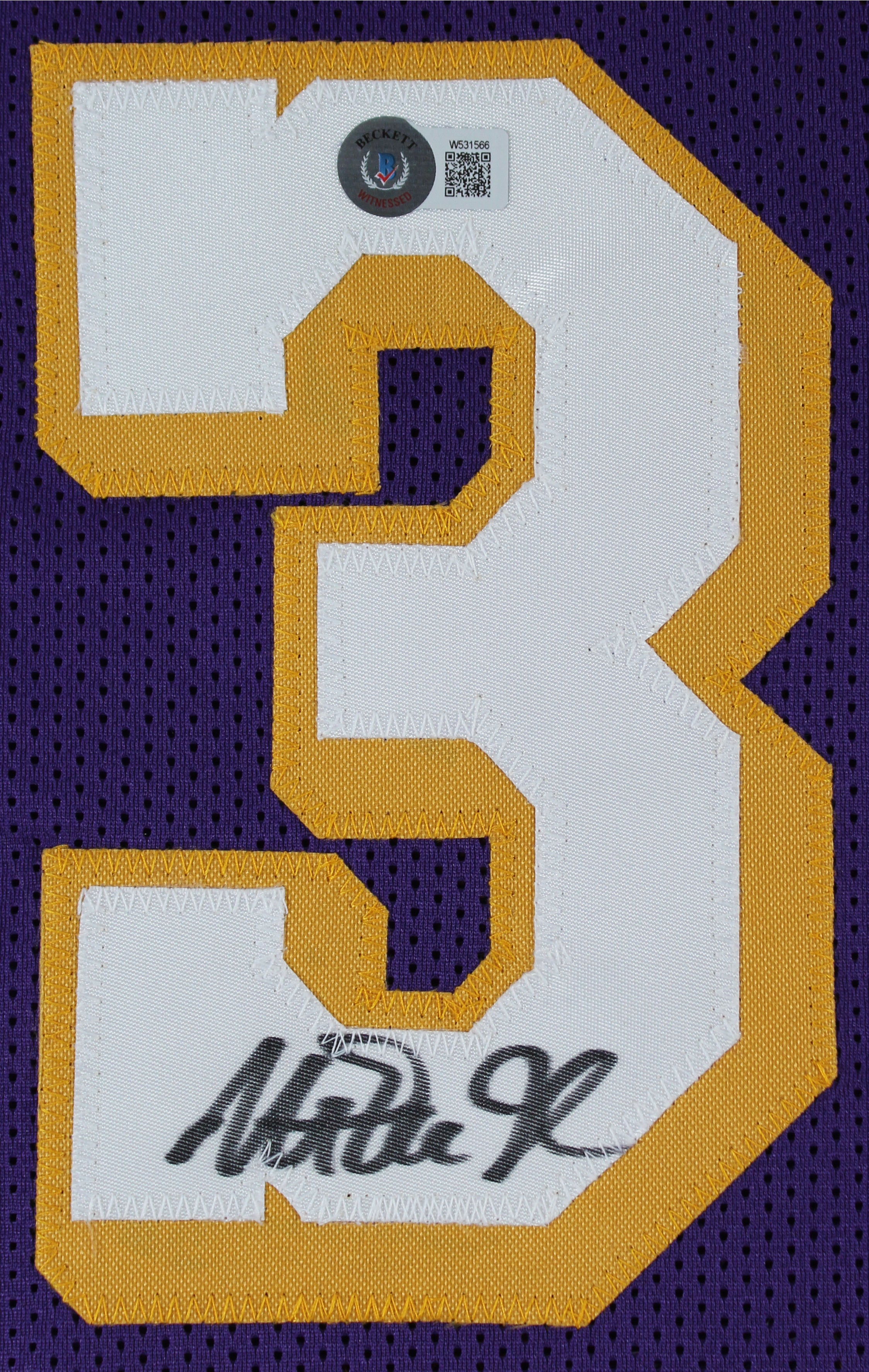 Magic Johnson Authentic Signed Purple Pro Style Jersey BAS Witnessed