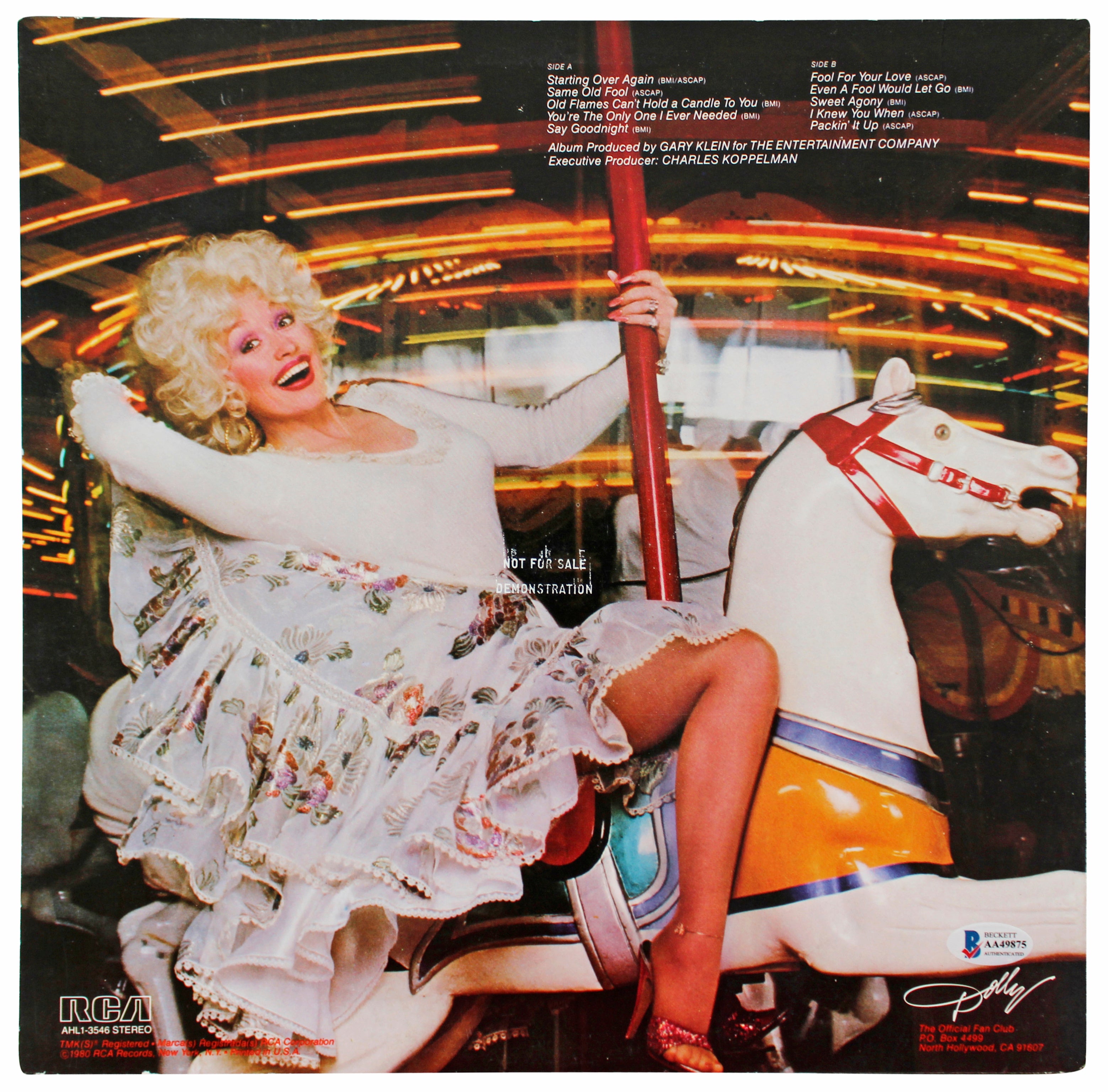 Dolly Parton "Love" Signed Dolly Dolly Dolly Promo Album Cover BAS #AA49875
