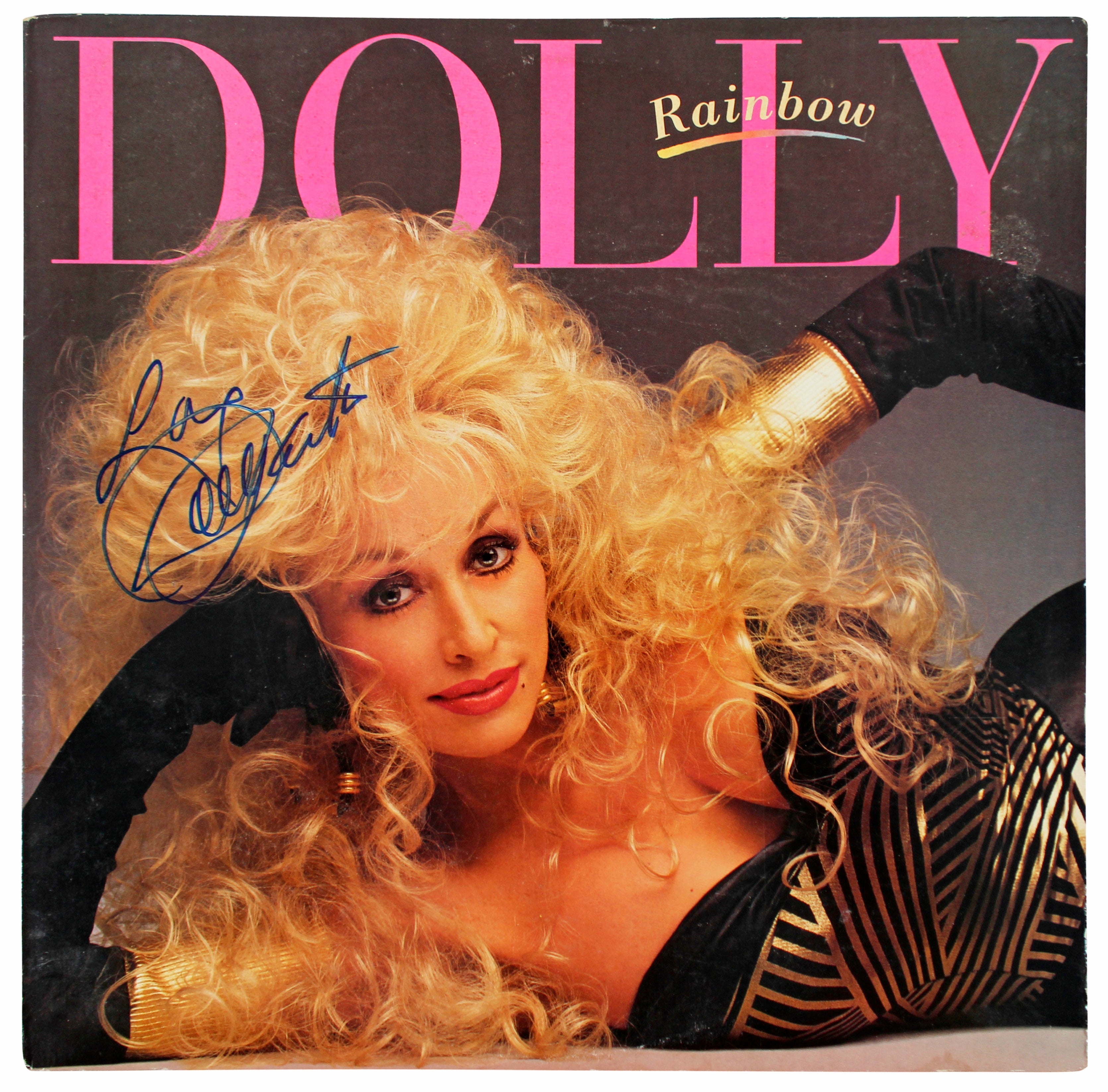 Dolly Parton "Love" Authentic Signed Rainbow Album Cover BAS #AA49911