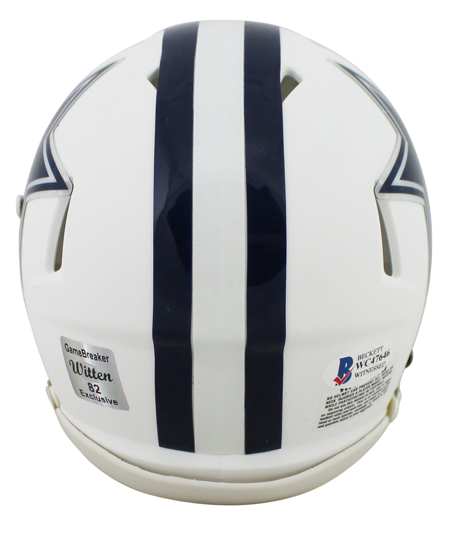 Cowboys Jason Witten Authentic Signed Flat White Speed Mini Helmet BAS Witnessed