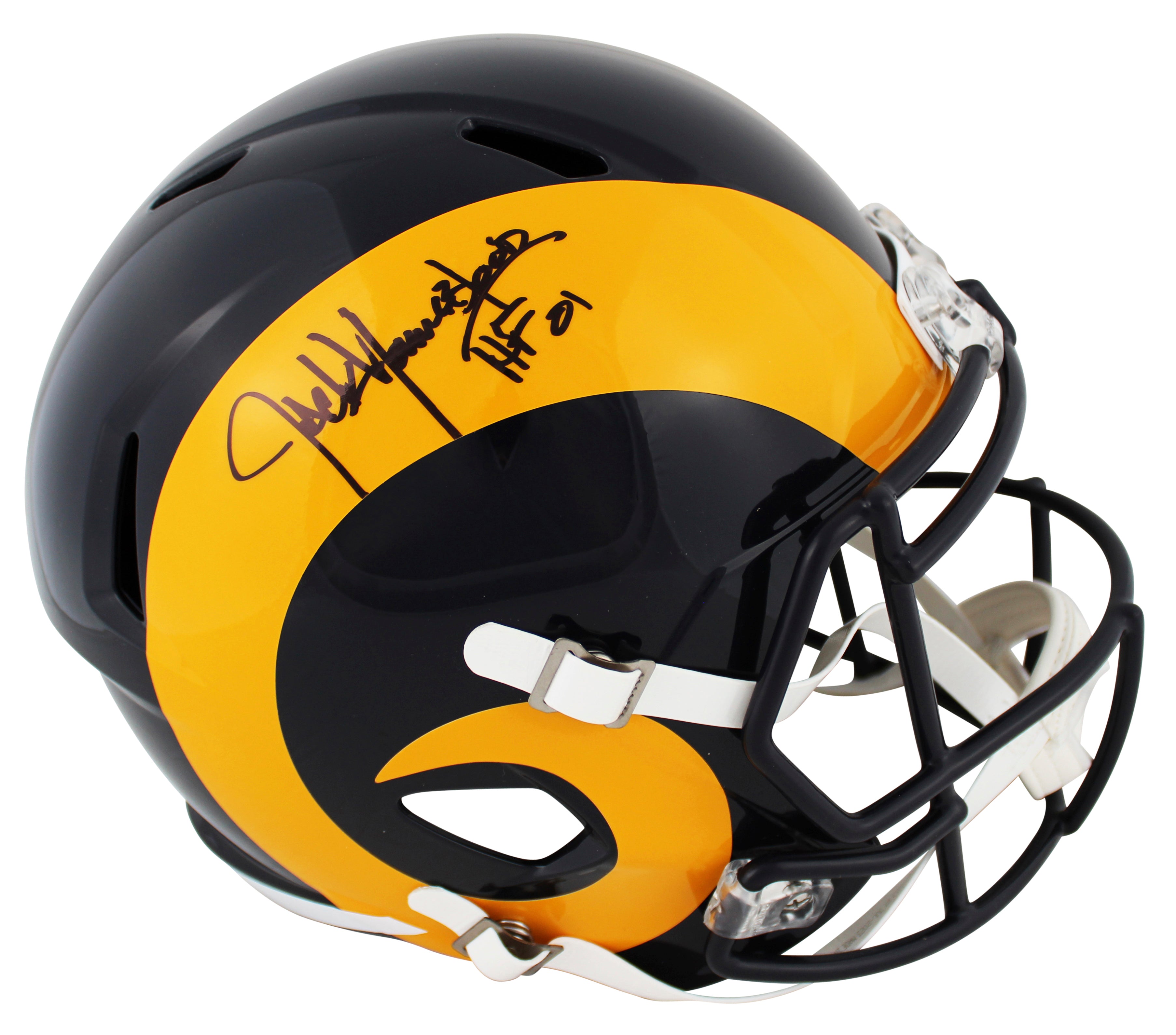 Rams Jack Youngblood "HOF 01" Signed 1981-99 TB Full Size Speed Rep Helmet BAS