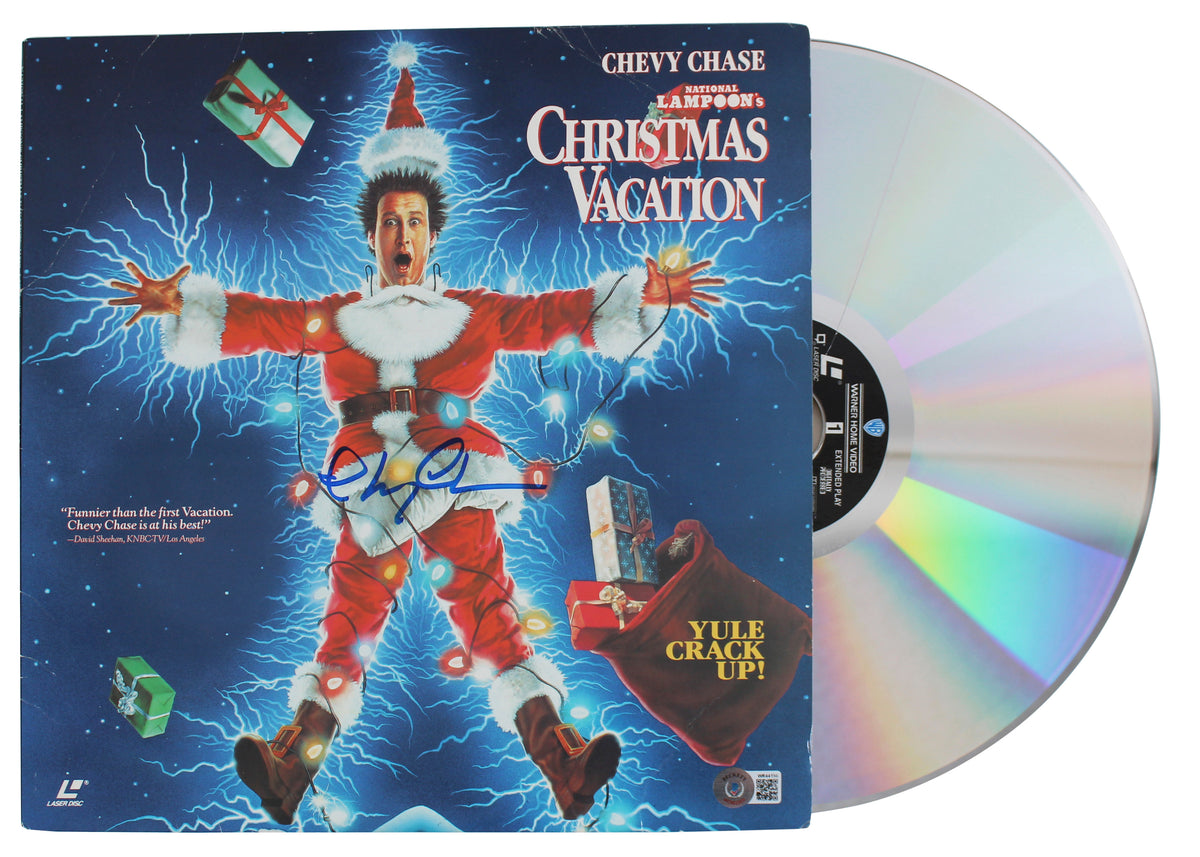 Chevy Chase Signed Christmas Vacation Laserdisc Cover W/Disk BAS Wit #WR44156