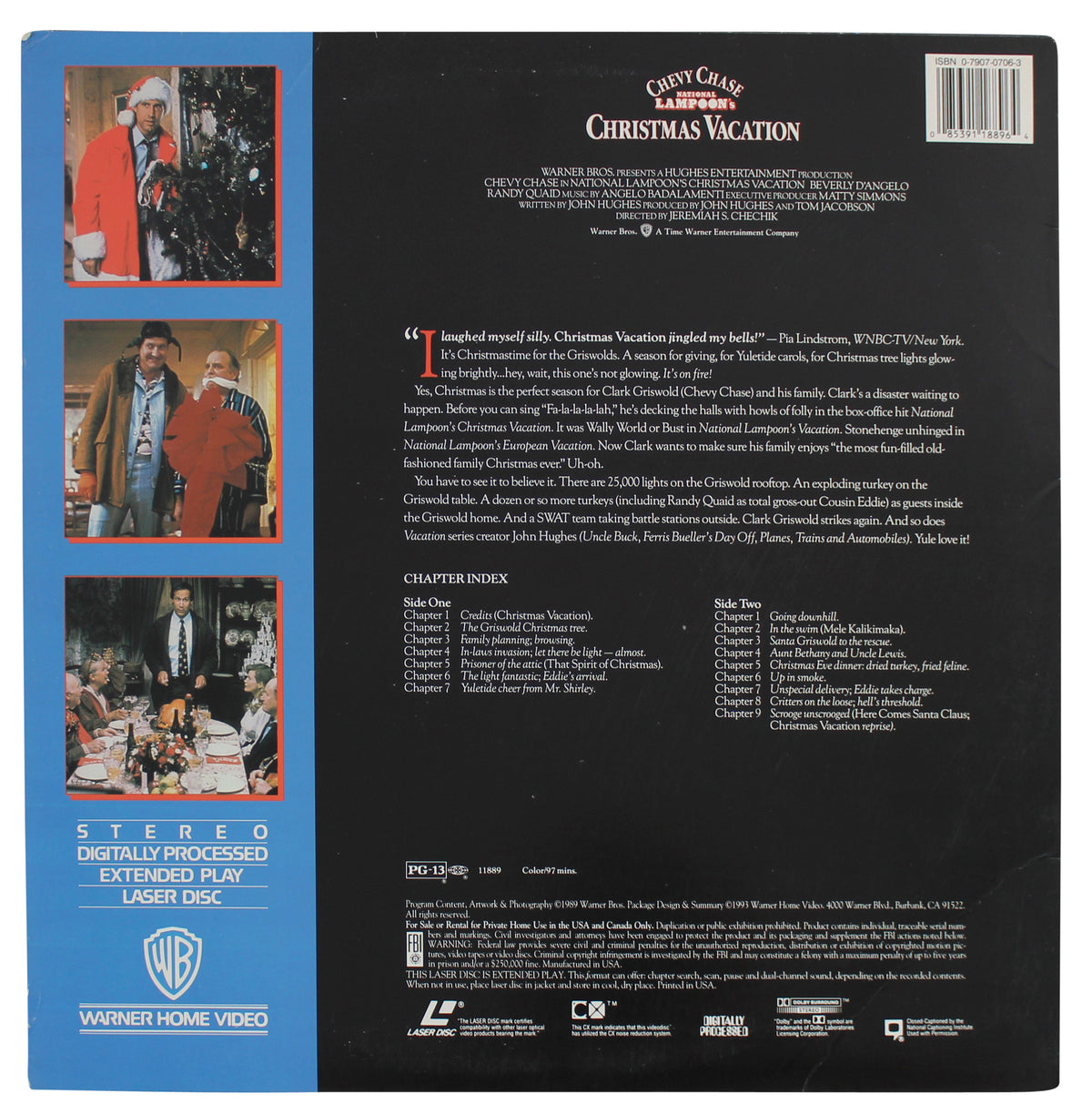 Chevy Chase Signed Christmas Vacation Laserdisc Cover W/Disk BAS Wit #WR44156