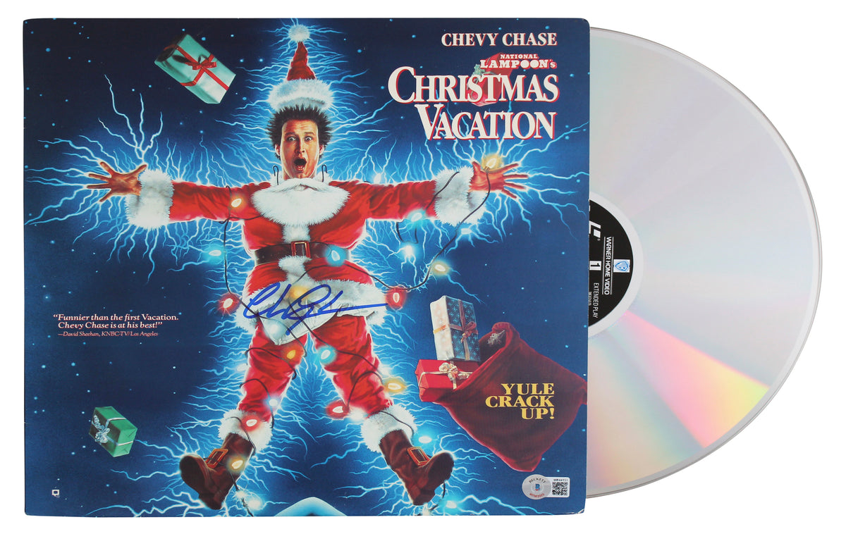 Chevy Chase Signed Christmas Vacation Laserdisc Cover W/Disk BAS Wit #WR44153