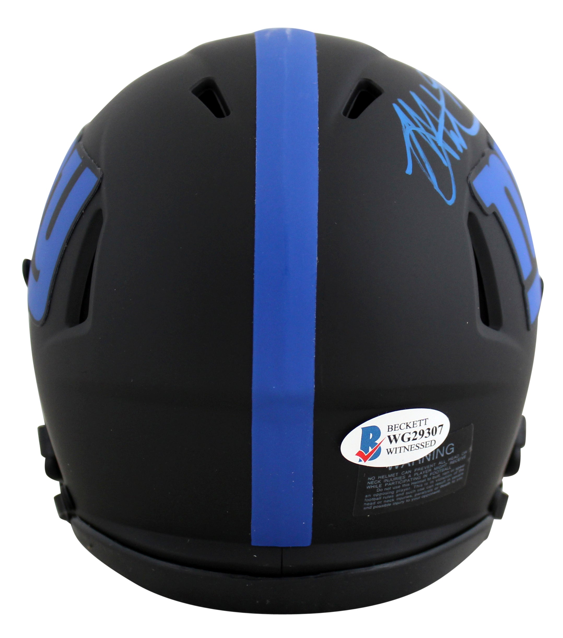 Giants Michael Strahan Authentic Signed Eclipse Speed Mini Helmet BAS Witnessed