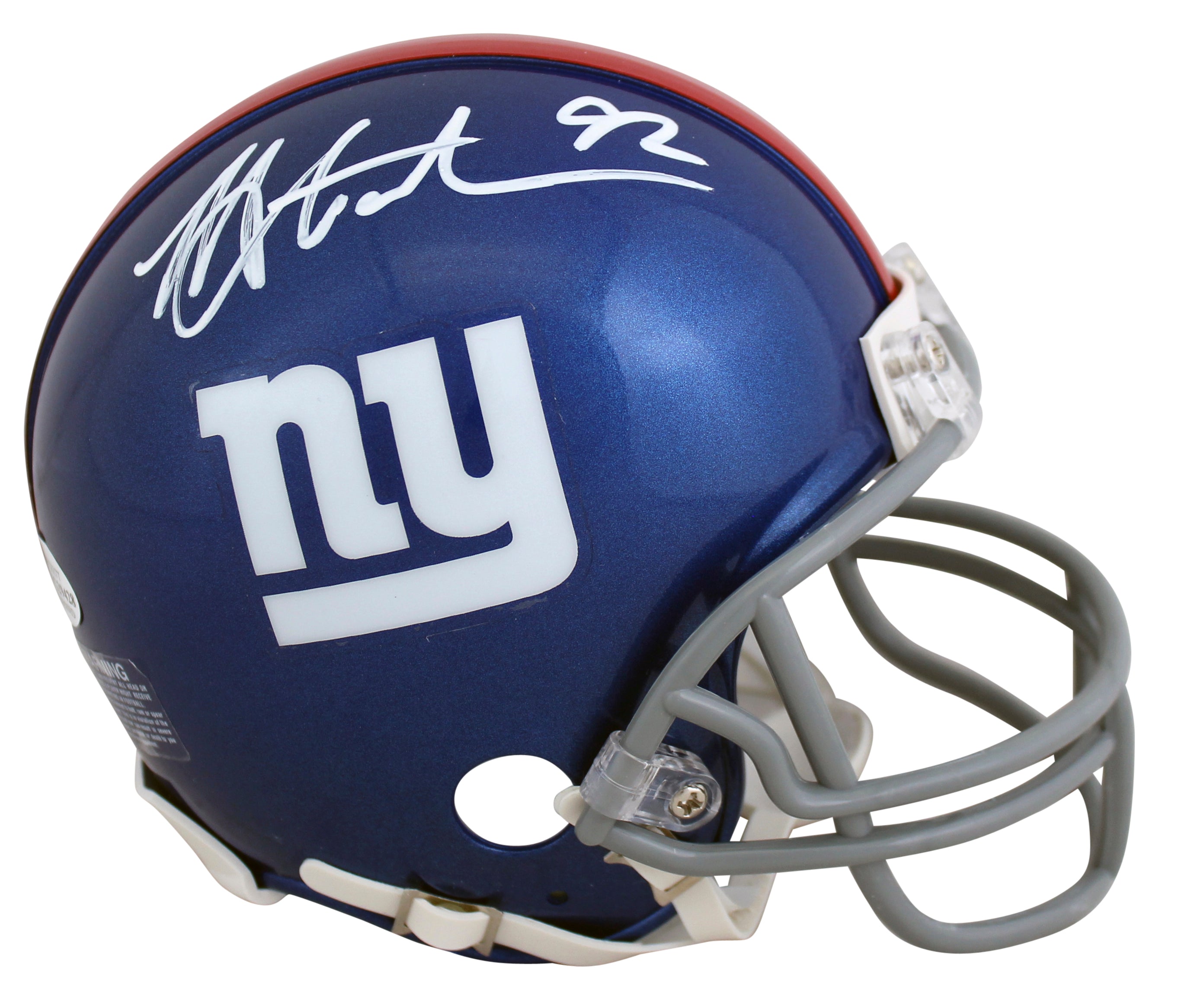 Giants Michael Strahan Authentic Signed Blue Rep Mini Helmet BAS Witnessed