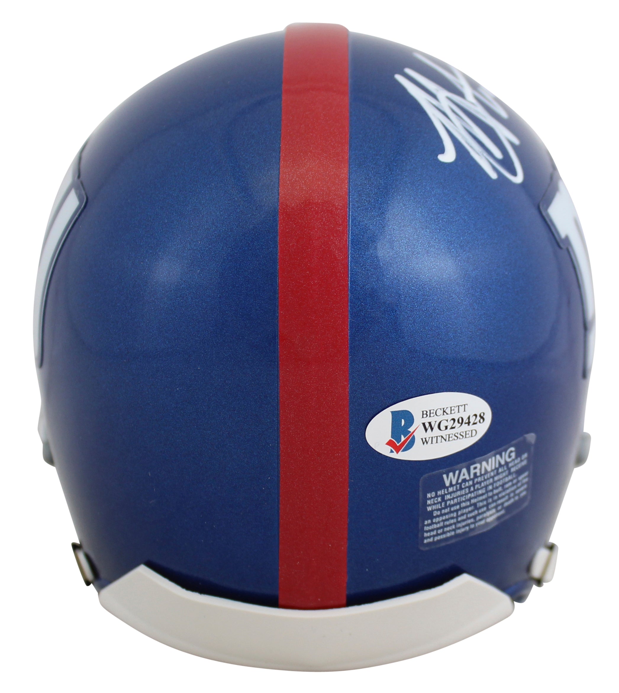 Giants Michael Strahan Authentic Signed Blue Rep Mini Helmet BAS Witnessed