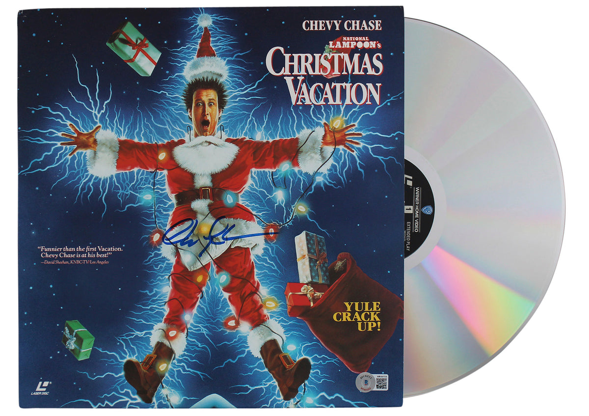 Chevy Chase Signed Christmas Vacation Laserdisc Cover W/Disk BAS Wit #WR44154