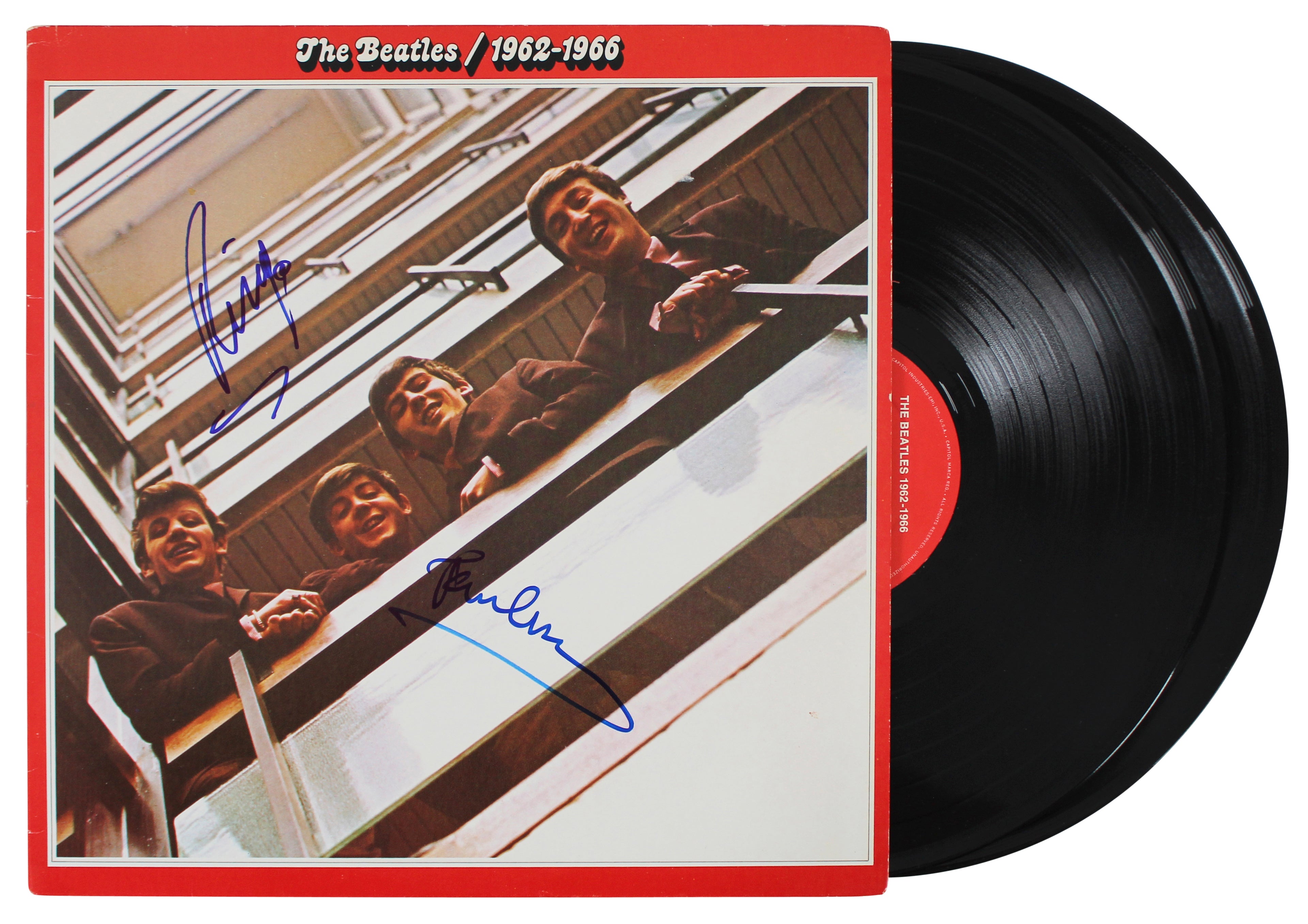 Paul McCartney & Ringo Starr Authentic Signed 1962-1966 Album Cover W/ Vinyl JSA
