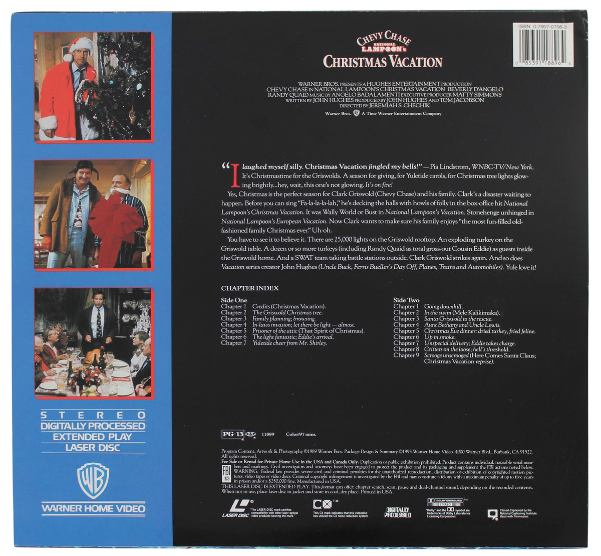 Chevy Chase Signed Christmas Vacation Laserdisc Cover W/Disk BAS Wit #WR44154