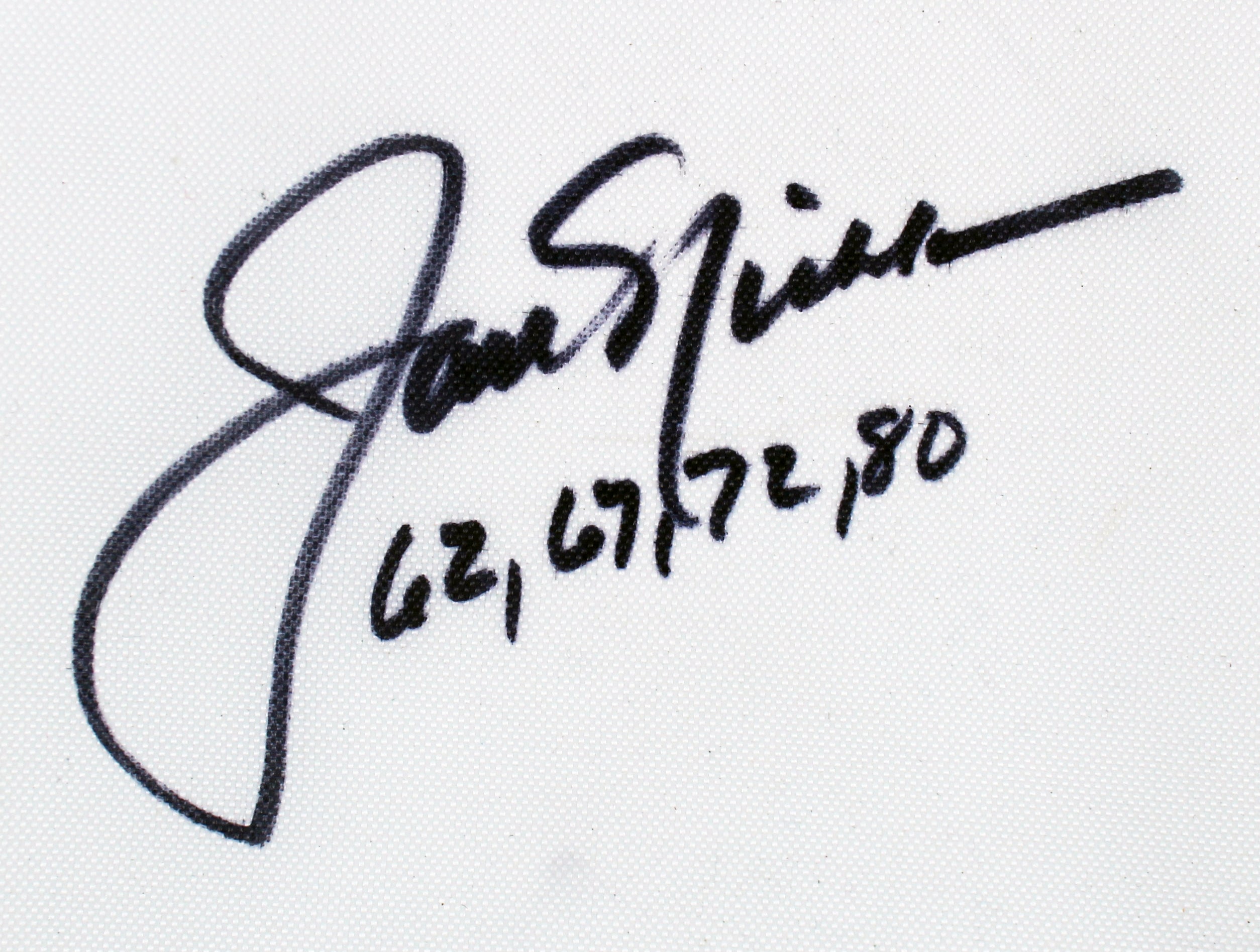 Jack Nicklaus "62, 67, 72, 80" Signed 2016 U.S. Open Pin Flag JSA #XX33461