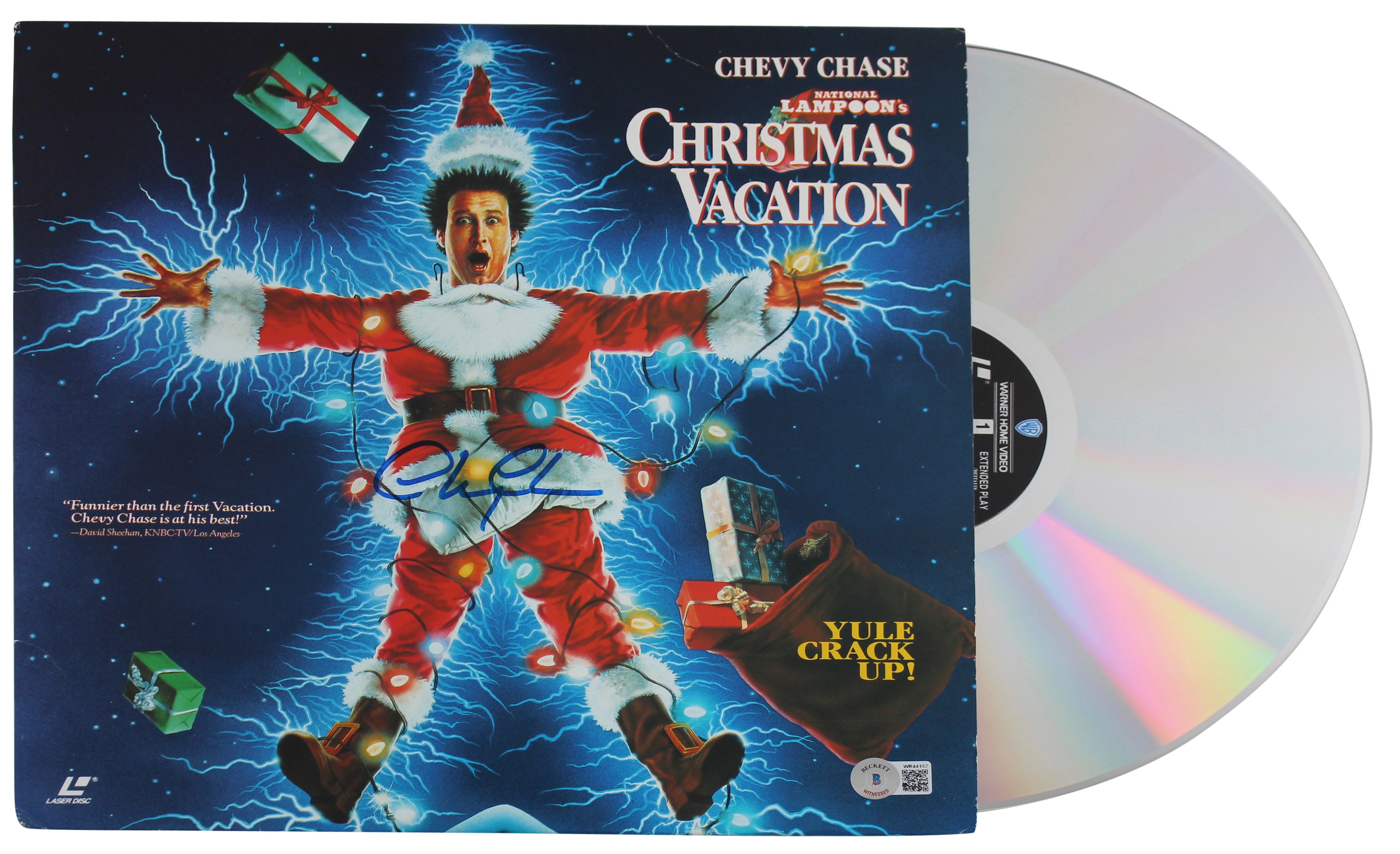 Chevy Chase Signed Christmas Vacation Laserdisc Cover W/Disk BAS Wit #WR44157