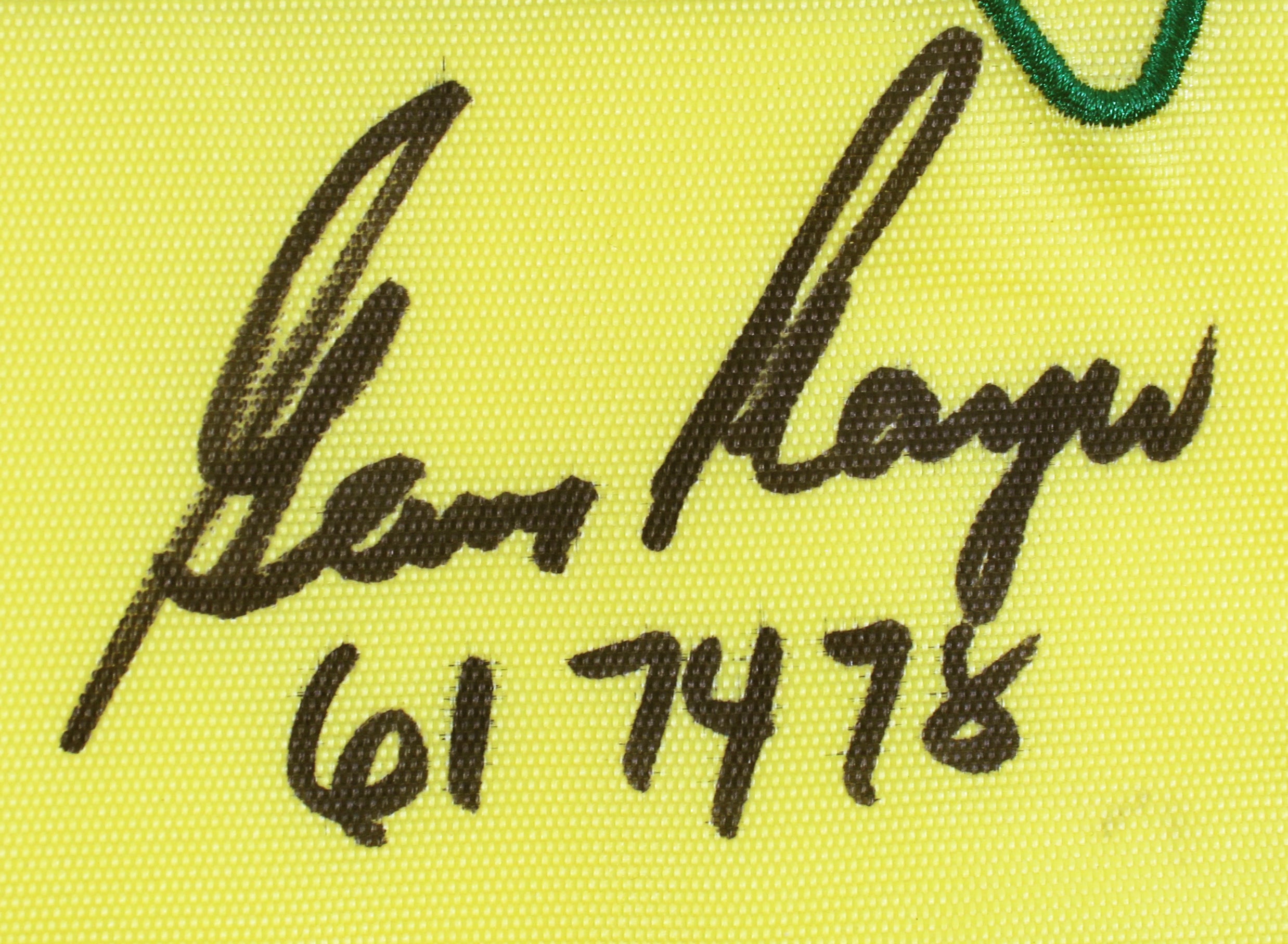 Gary Player "61 74 78" Authentic Signed 2007 Masters Pin Flag JSA #UU01399