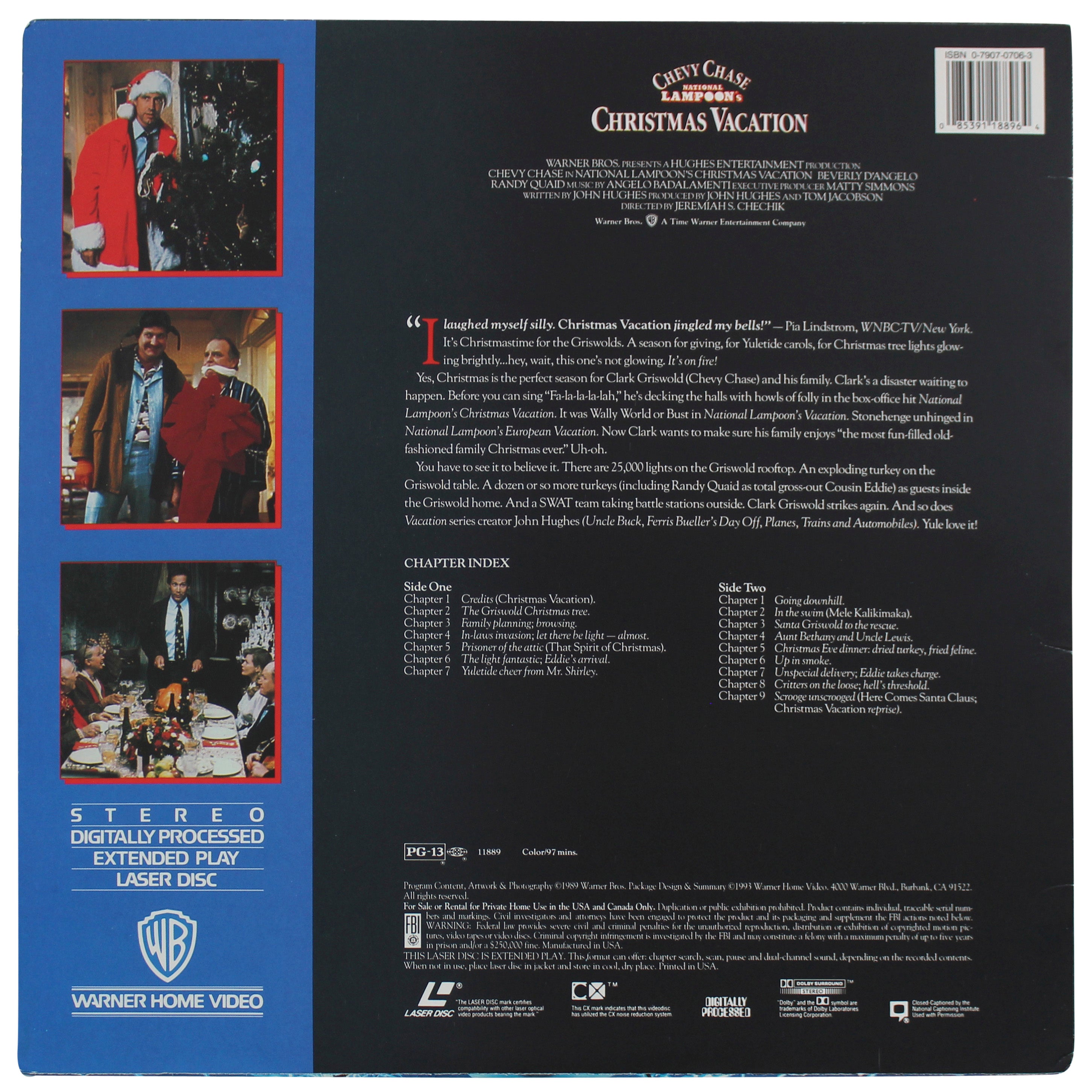 Chevy Chase Signed Christmas Vacation Laserdisc Cover W/Disk BAS Wit #WR44157