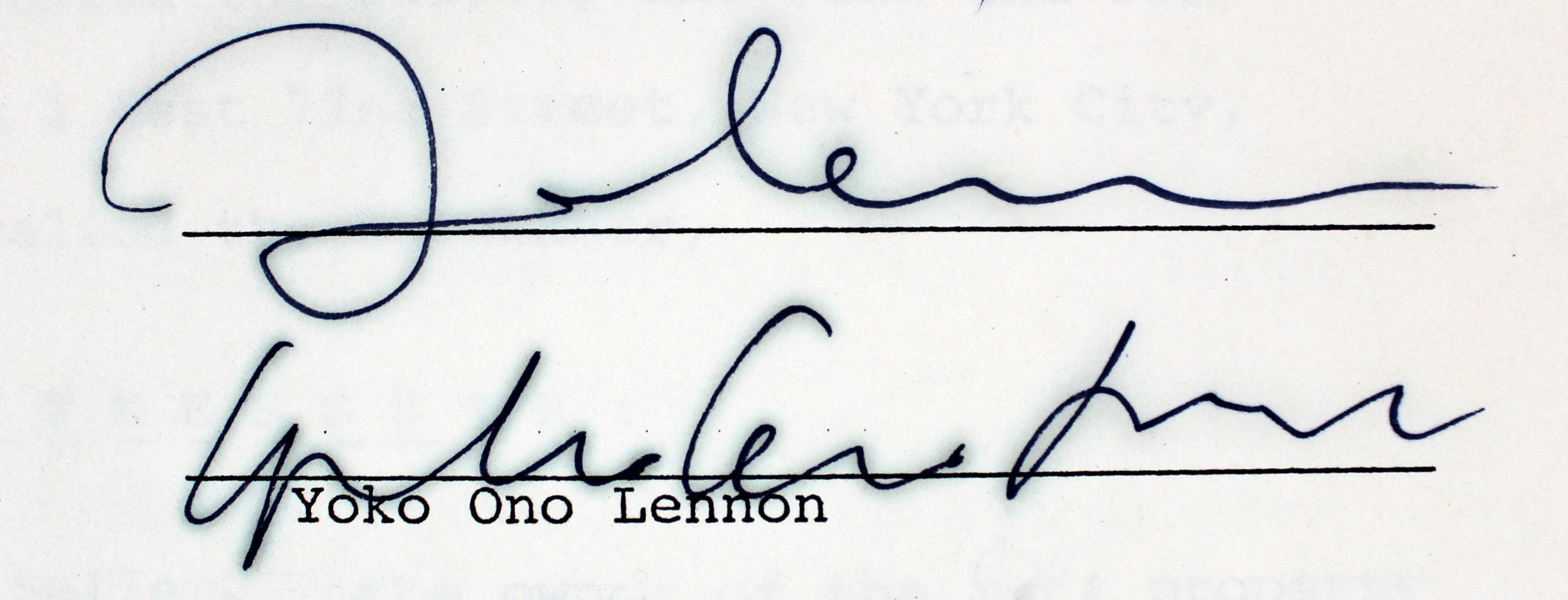 John Lennon & Yoko Ono Authentic Signed 8.5x11 6 Page Contract BAS #AC33439