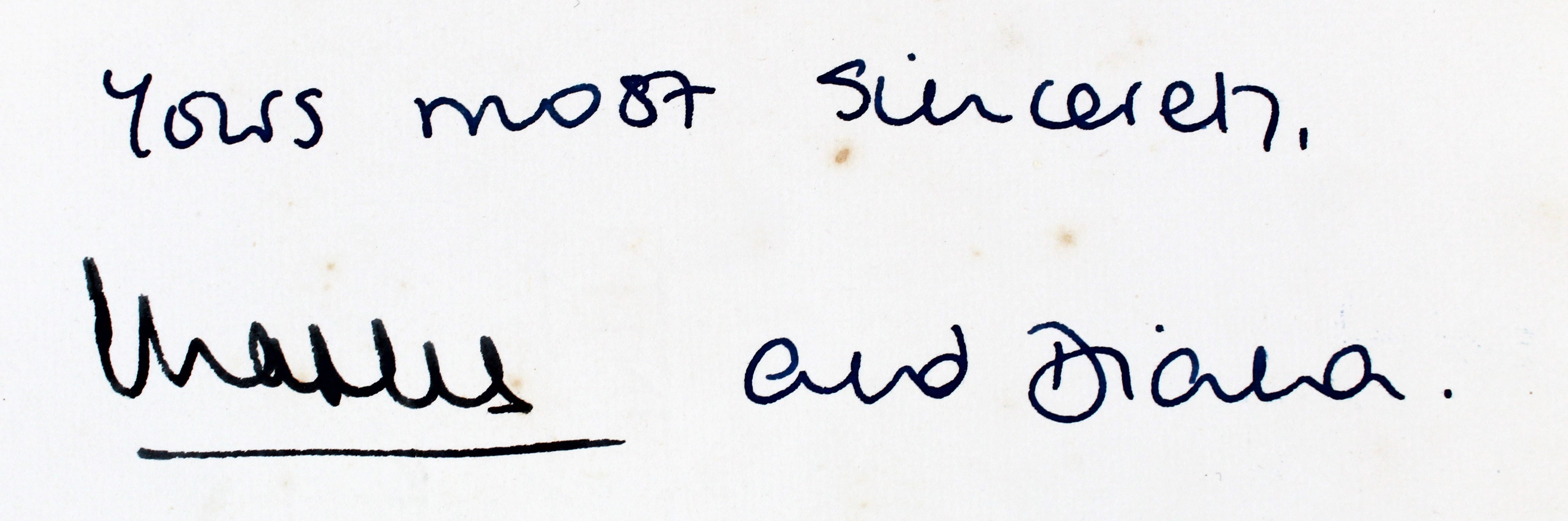 King Charles III & Princess Diana Signed 8x13 1981 Buckingham Palace Letter BAS