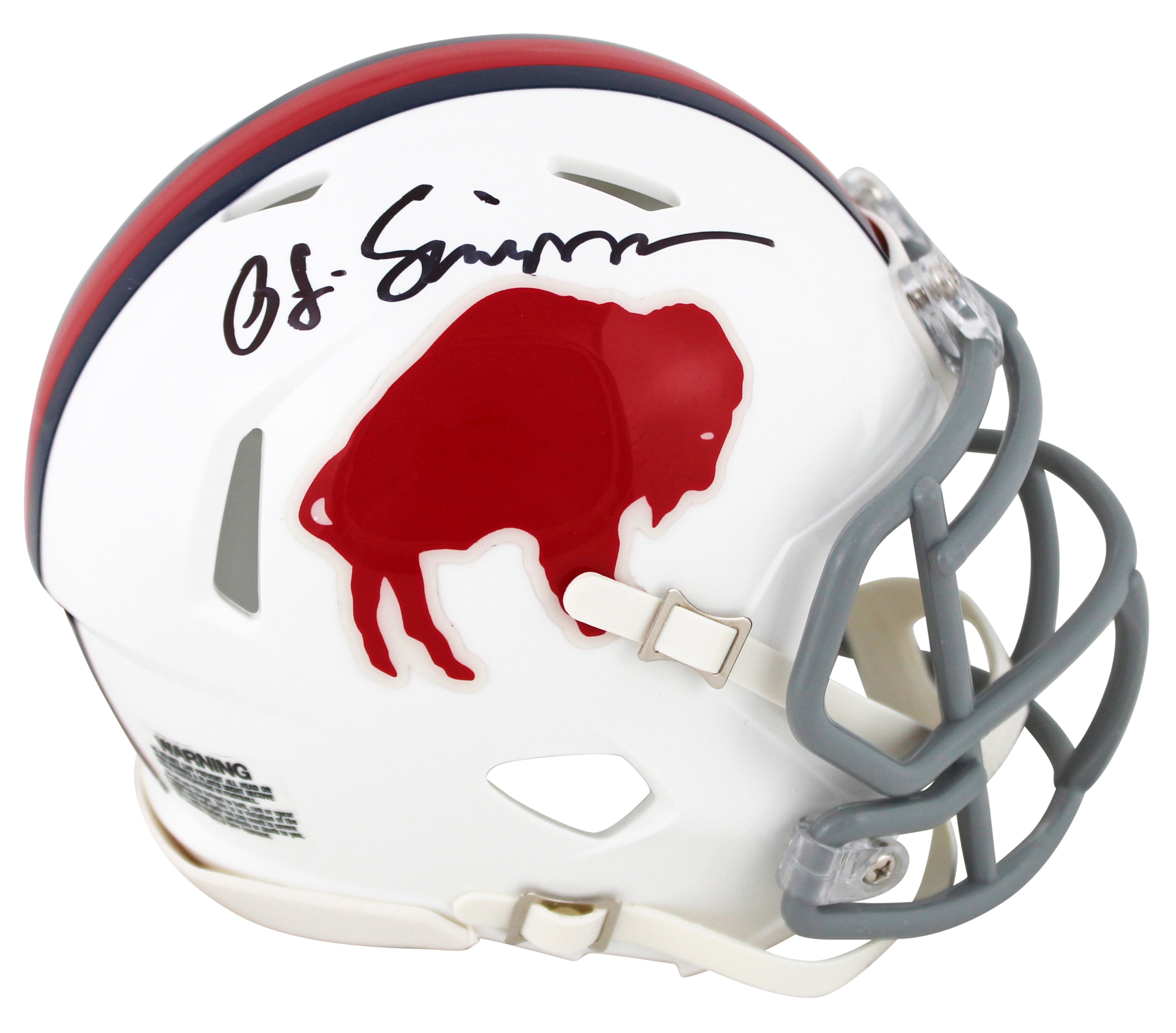 Bills O.J. Simpson Authentic Signed 1965-73 TB Speed Mini Helmet JSA Witness