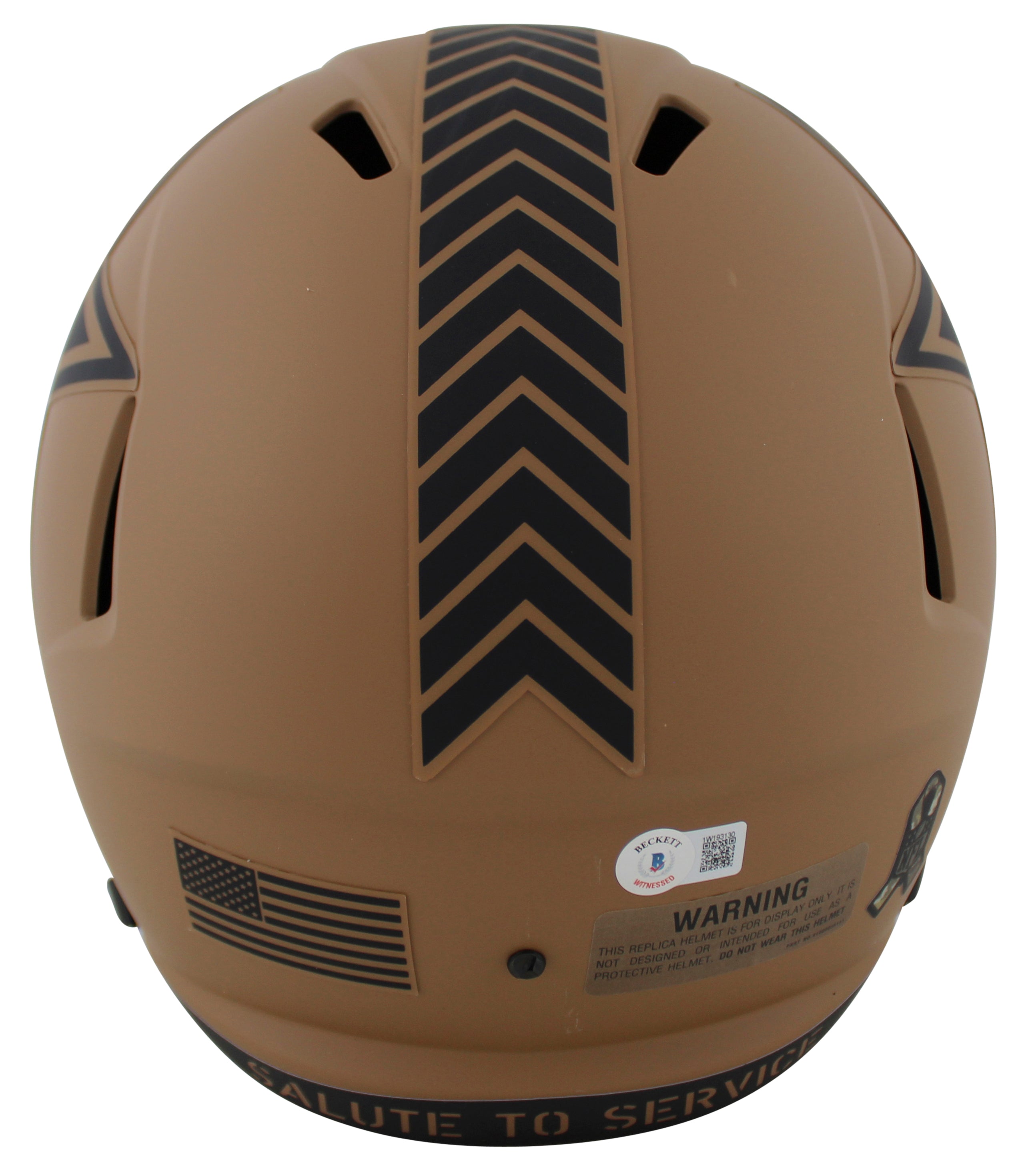 Cowboys Dak Prescott Signed Salute To Service II F/S Speed Rep Helmet BAS Wit