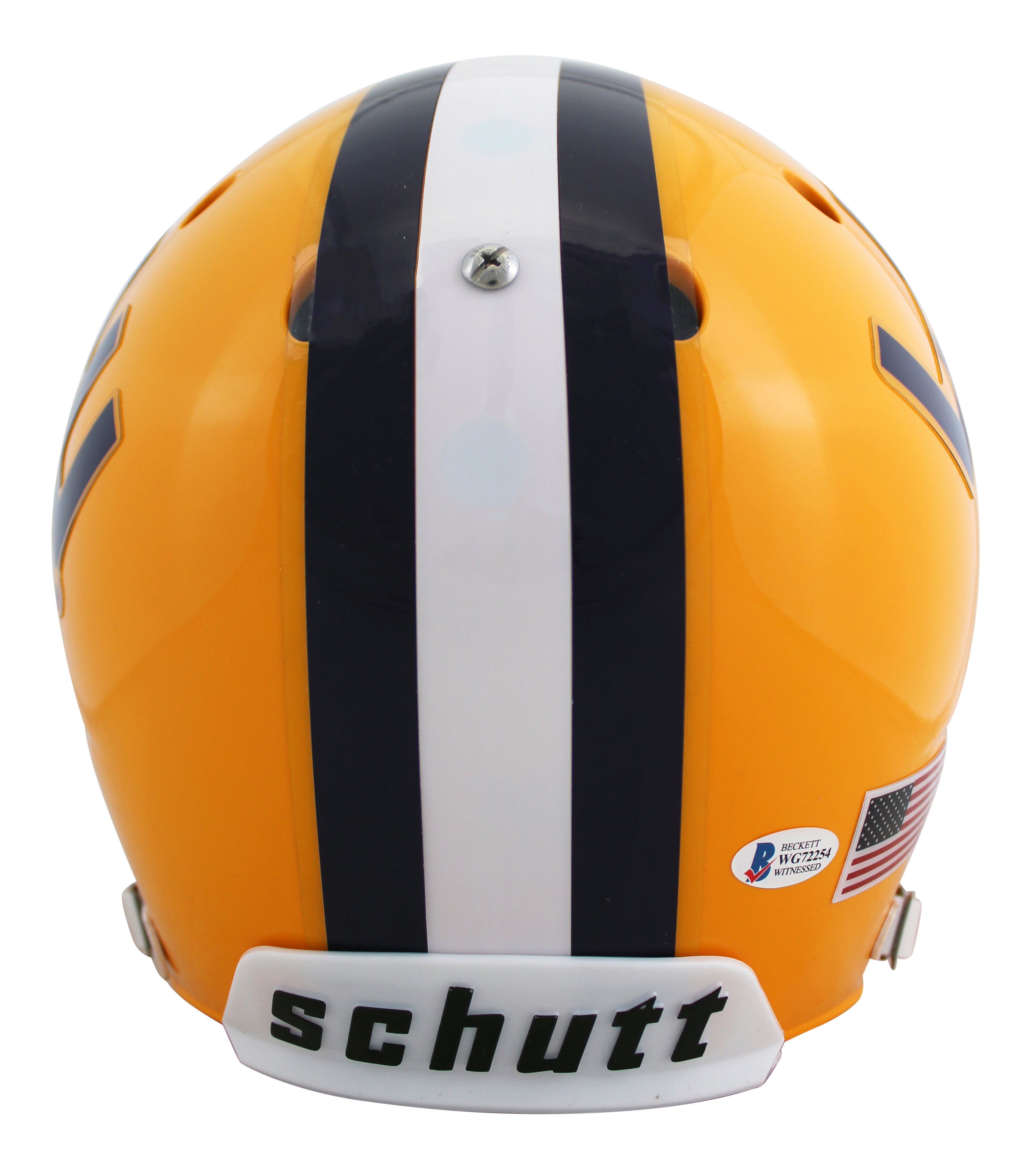 LSU Justin Jefferson Signed Yellow Schutt Full Size Rep Helmet BAS Witnessed