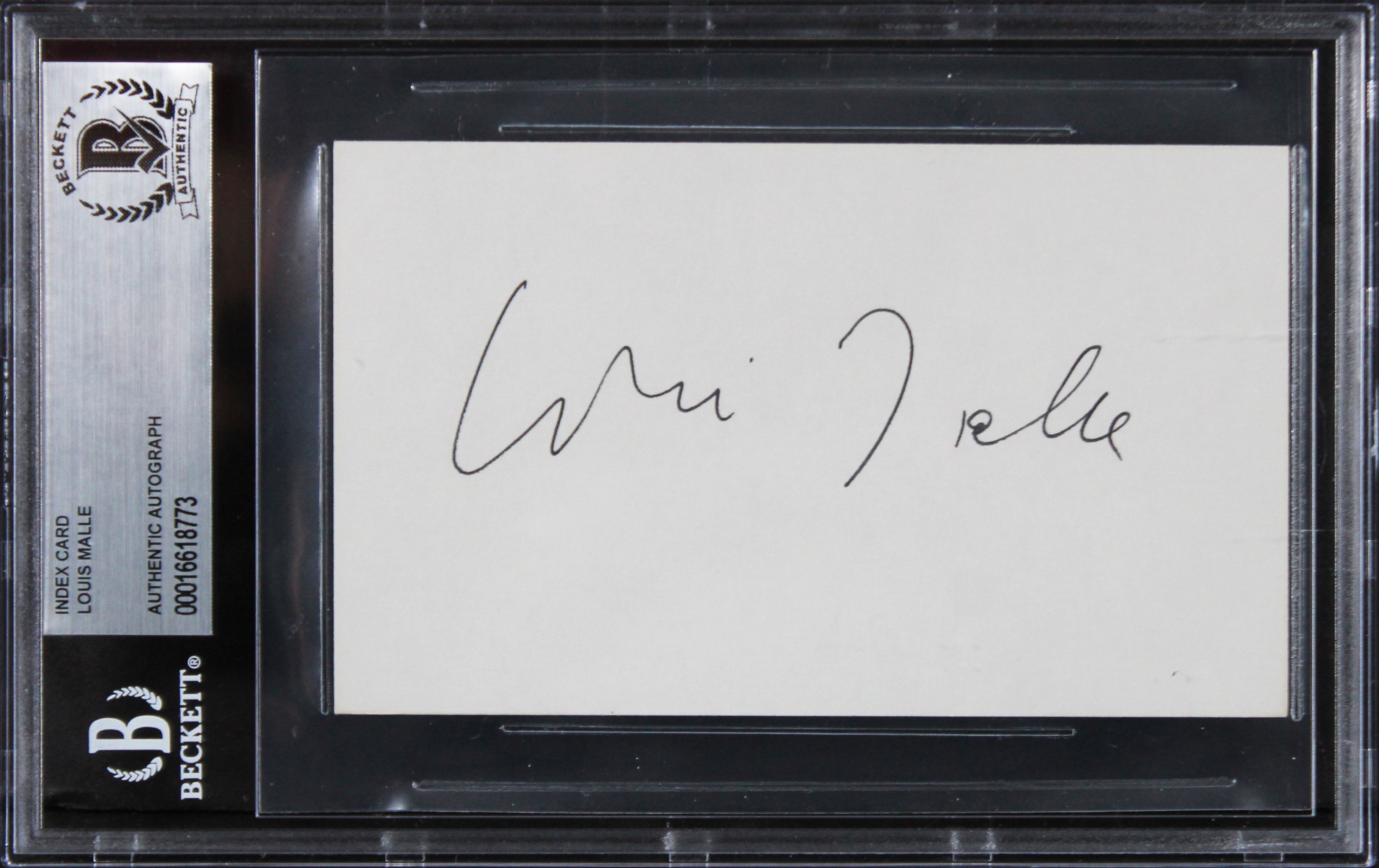 Louis Malle Goodbye, Children Authentic Signed 3x5 Index Card BAS Slabbed 2