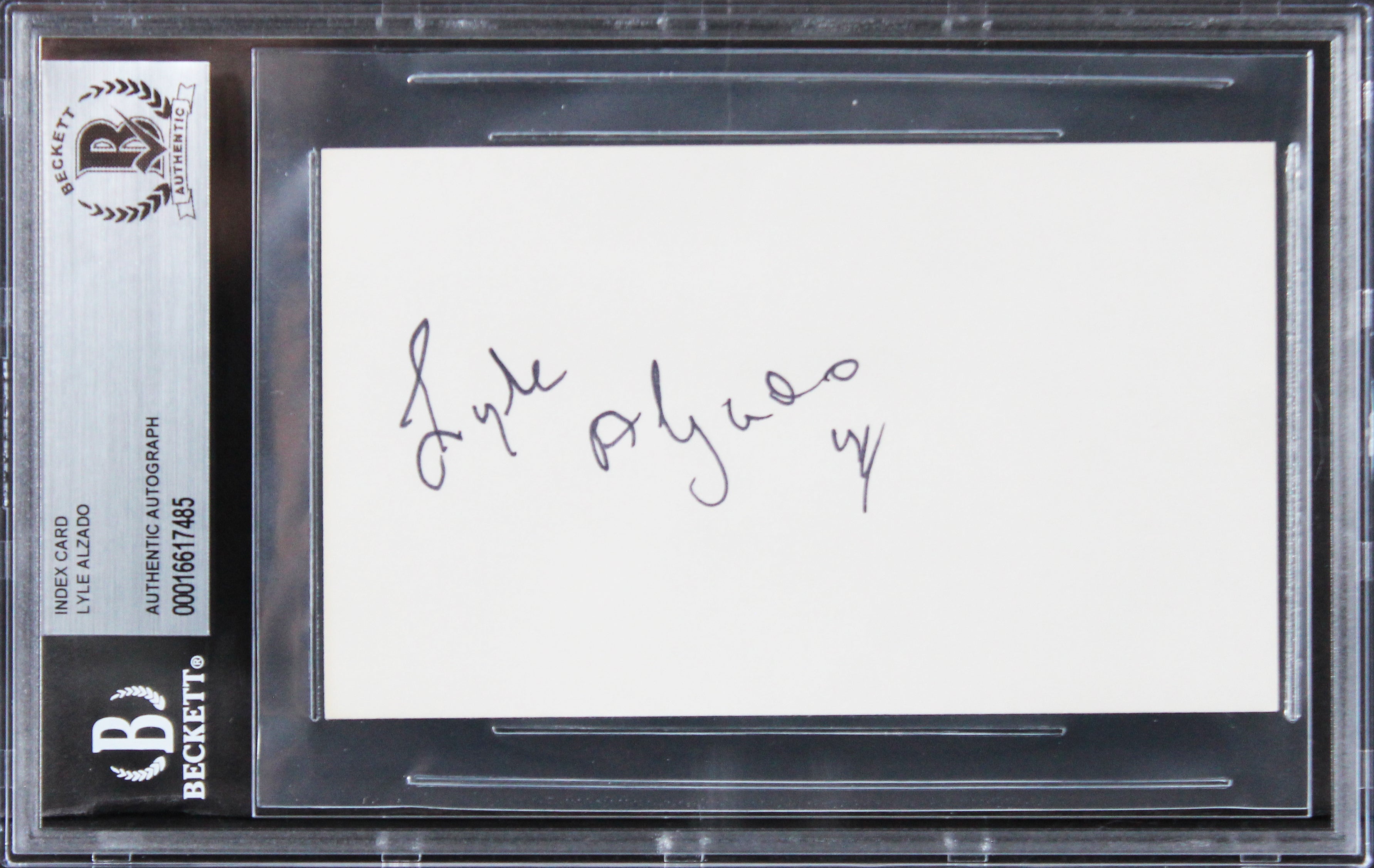 Raiders Lyle Alzado Authentic Signed 3x5 Index Card Autographed BAS Slabbed 1