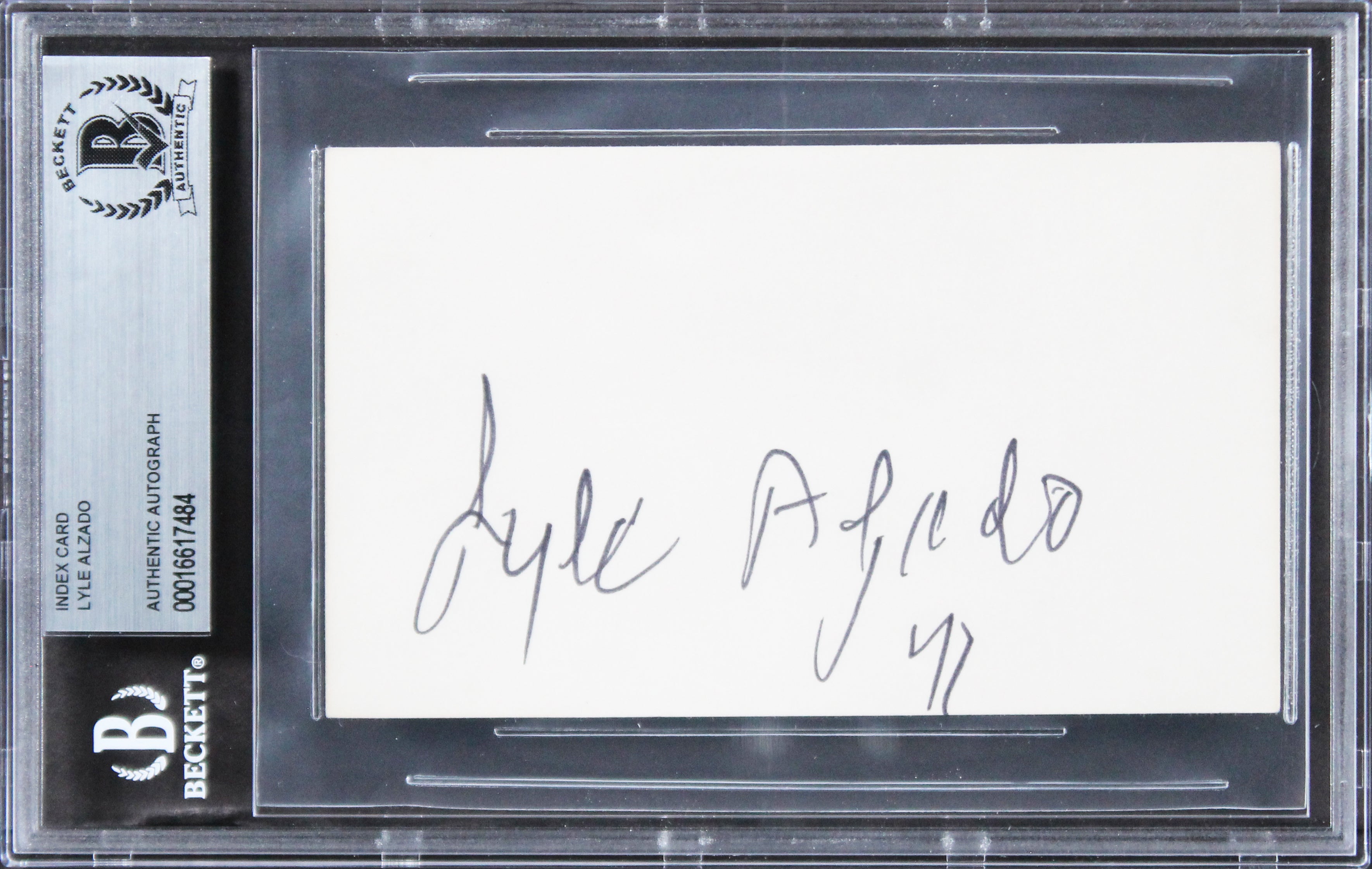 Raiders Lyle Alzado Authentic Signed 3x5 Index Card Autographed BAS Slabbed 3